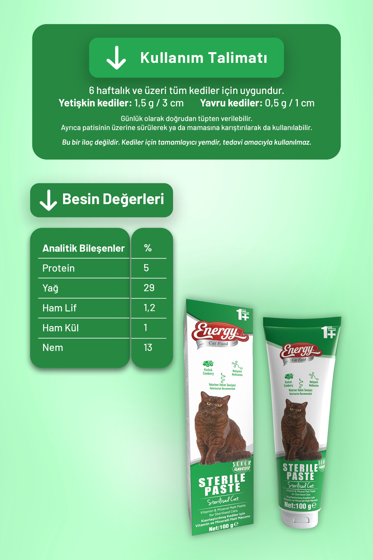 خمیر گربه‌های عقیم‌شده کت فود انرژی Cat Food Energy، ۱۰۰ گرم، بسته ۲۴ عددی