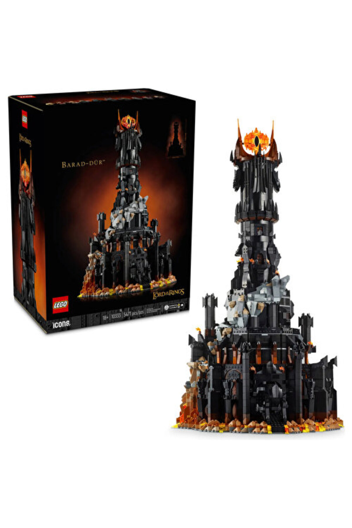 لگو و اسباب بازی های ساخت محور ICONS 10333 THE LORD OF RINGS: BARAD DÛR 5471 PIECES اورجینال LEGO
