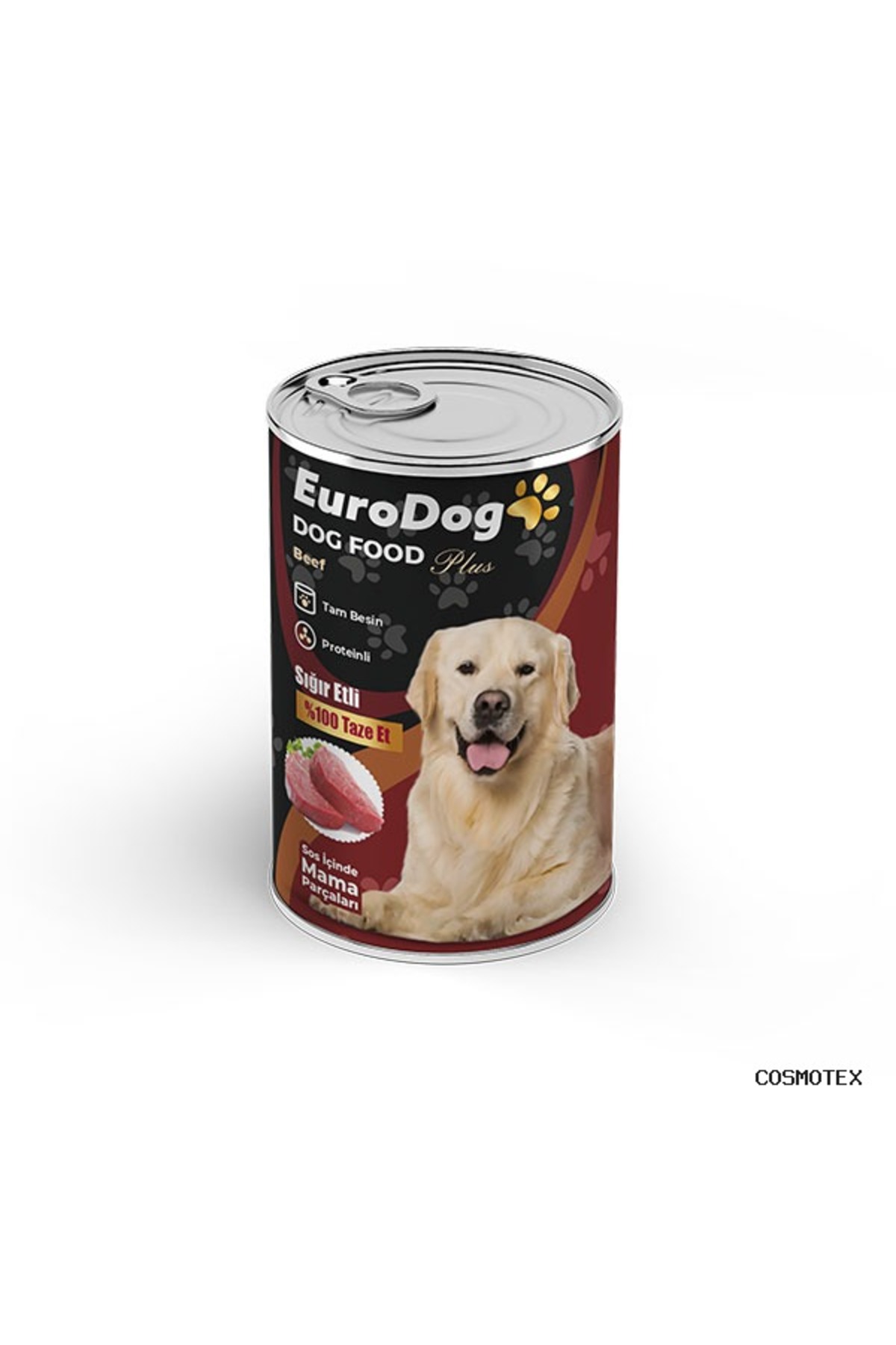 کنسرو غذای سگ بالغ با گوشت گاو تکه‌ای یوروداگ Eurodog، ۴۰۰ گرم، مدل 144436