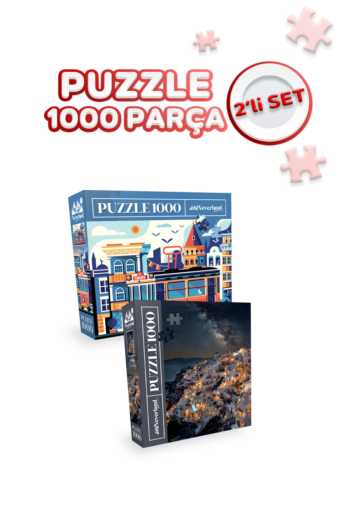 پازل 2 1000 قطعه سانتورینی و استانبول Neverland
