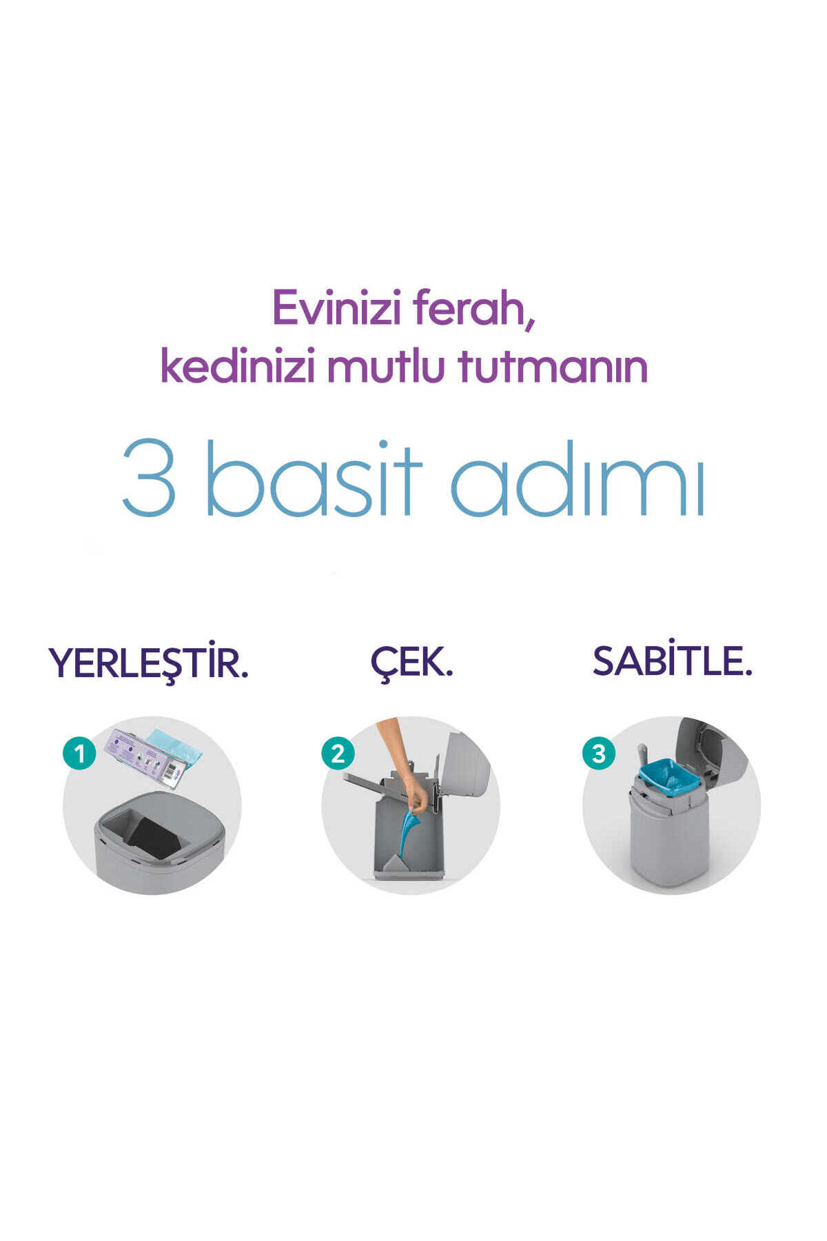 کیسه یدک مخزن پسماند خاک گربه لیتر جینی Litter Genie Easy Roll، خاکستری، با مصرف شش‌ماهه