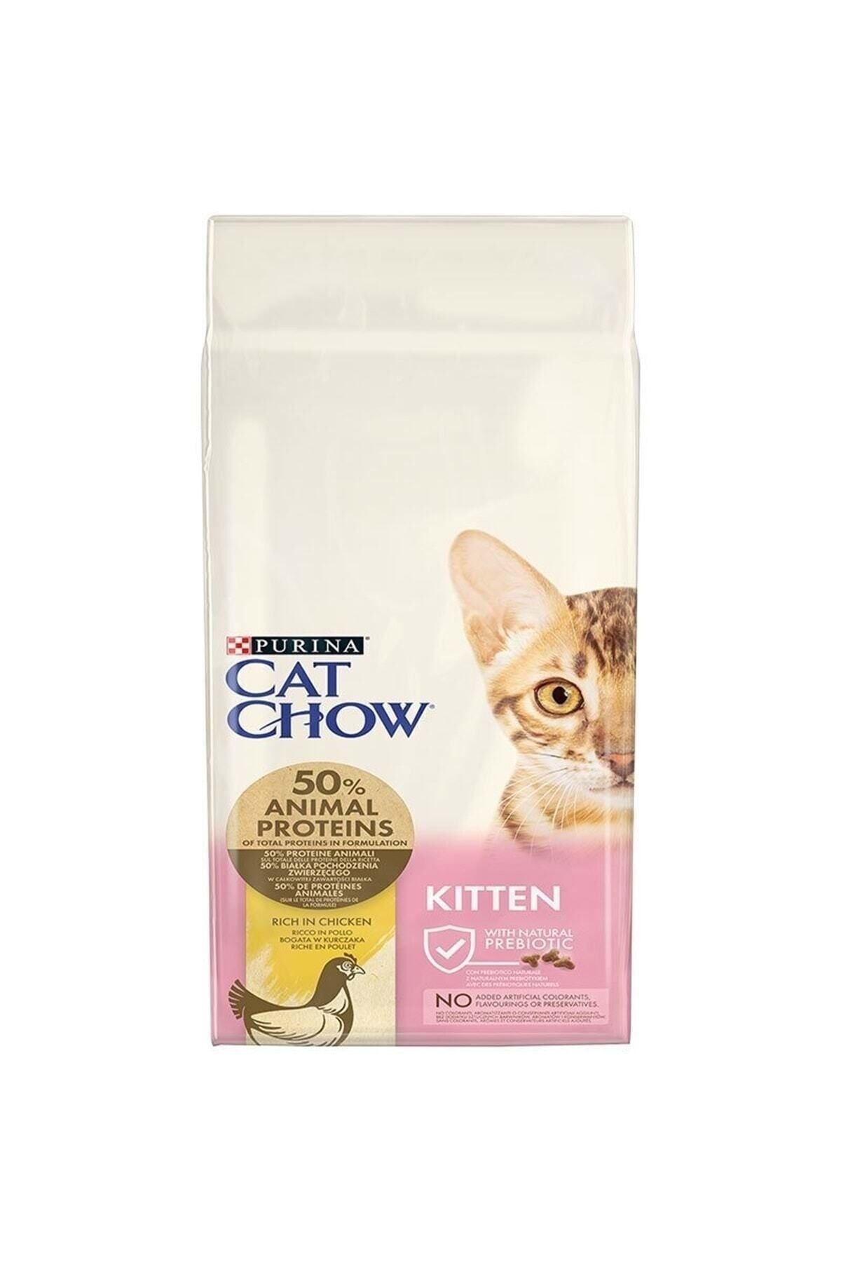 غذای خشک بچه‌گربه پورینا کت چو Purina Cat Chow، طعم مرغ، بدون غلات، ۱۵ کیلوگرم
