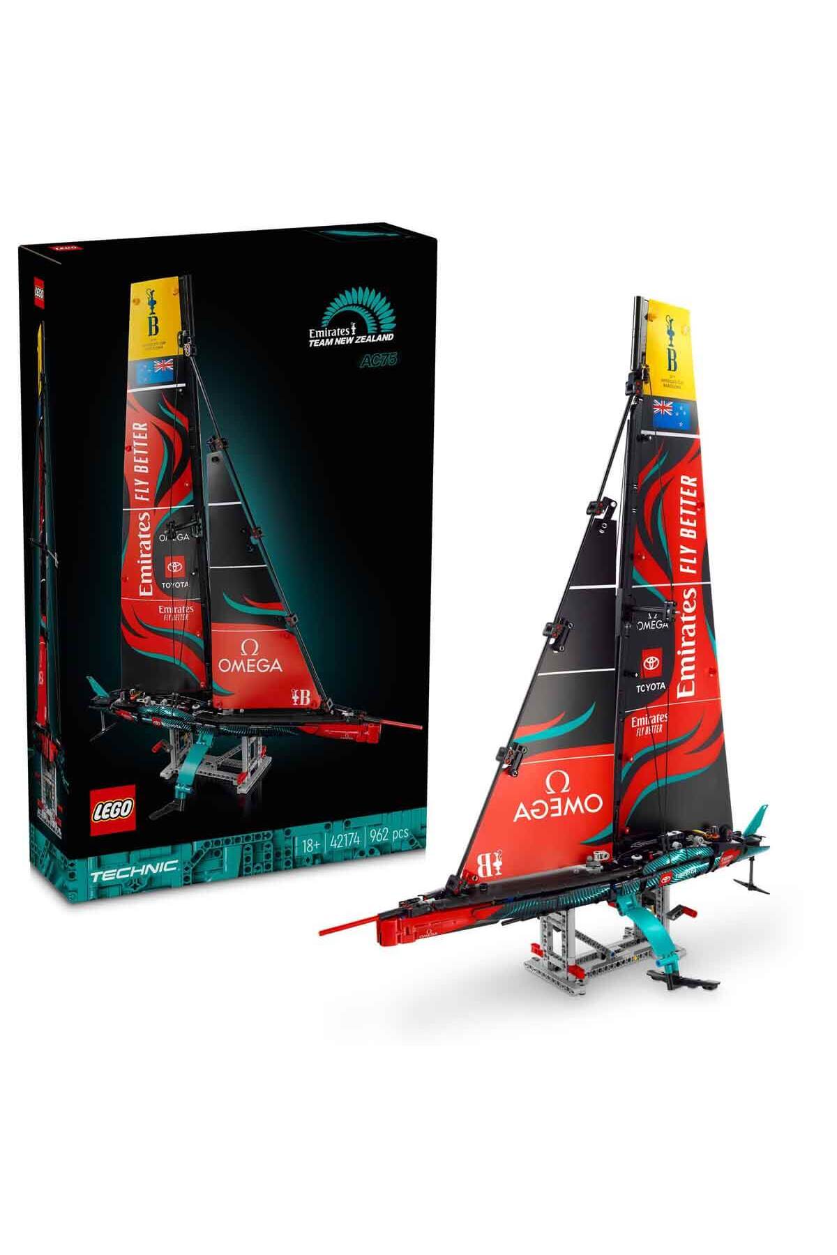 لگو و اسباب بازی های ساخت محور TECHNIC EMIRATES TEAM ZEALAND AC75 YACHT 42174 مدل بوت بادبانی برای بزرگسالان اورجینال LEGO