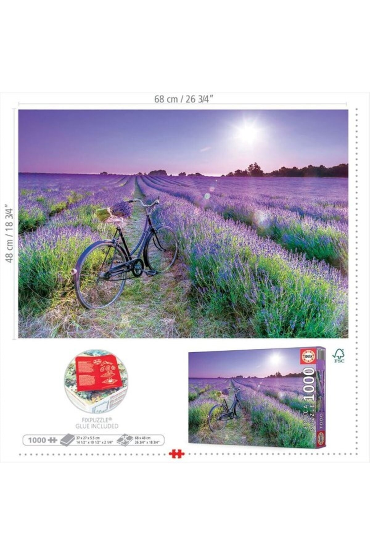 پازل 1000 BICICLETA CAMPO LAVAND ادوکا اورجینال EDUCA