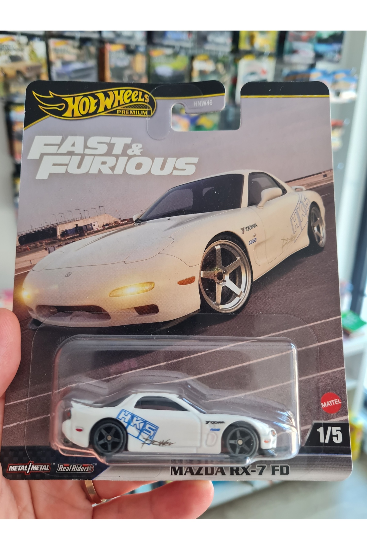 ماشین اسباب بازی حق بیمه سریع و خشمگین MAZDA RX 7 FD HNW46 JBL93 1 5 هات ویلز اورجینال HOT WHEELS
