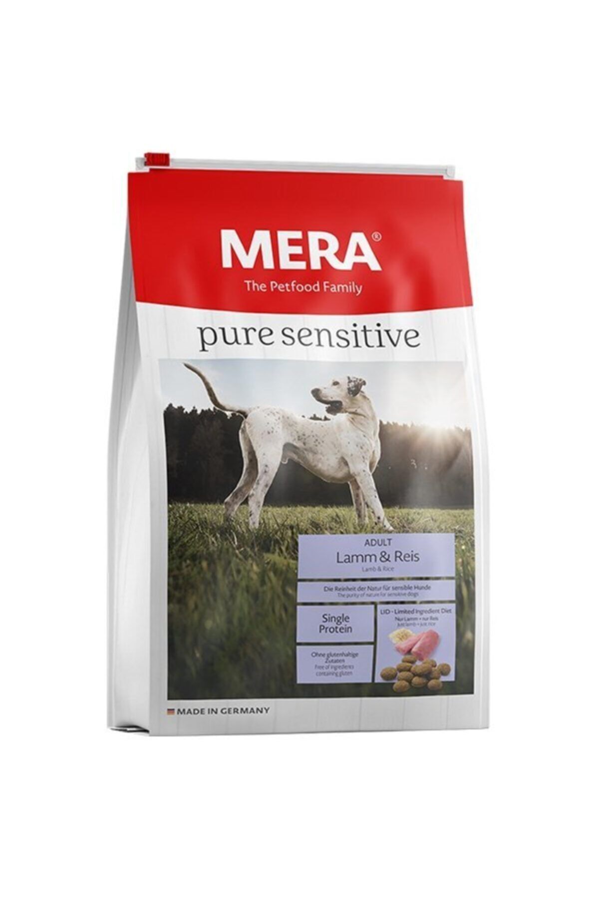 غذای خشک سگ بالغ با بره مرا Mera The Petfood Family Pure Sensitive، ۴ کیلوگرم