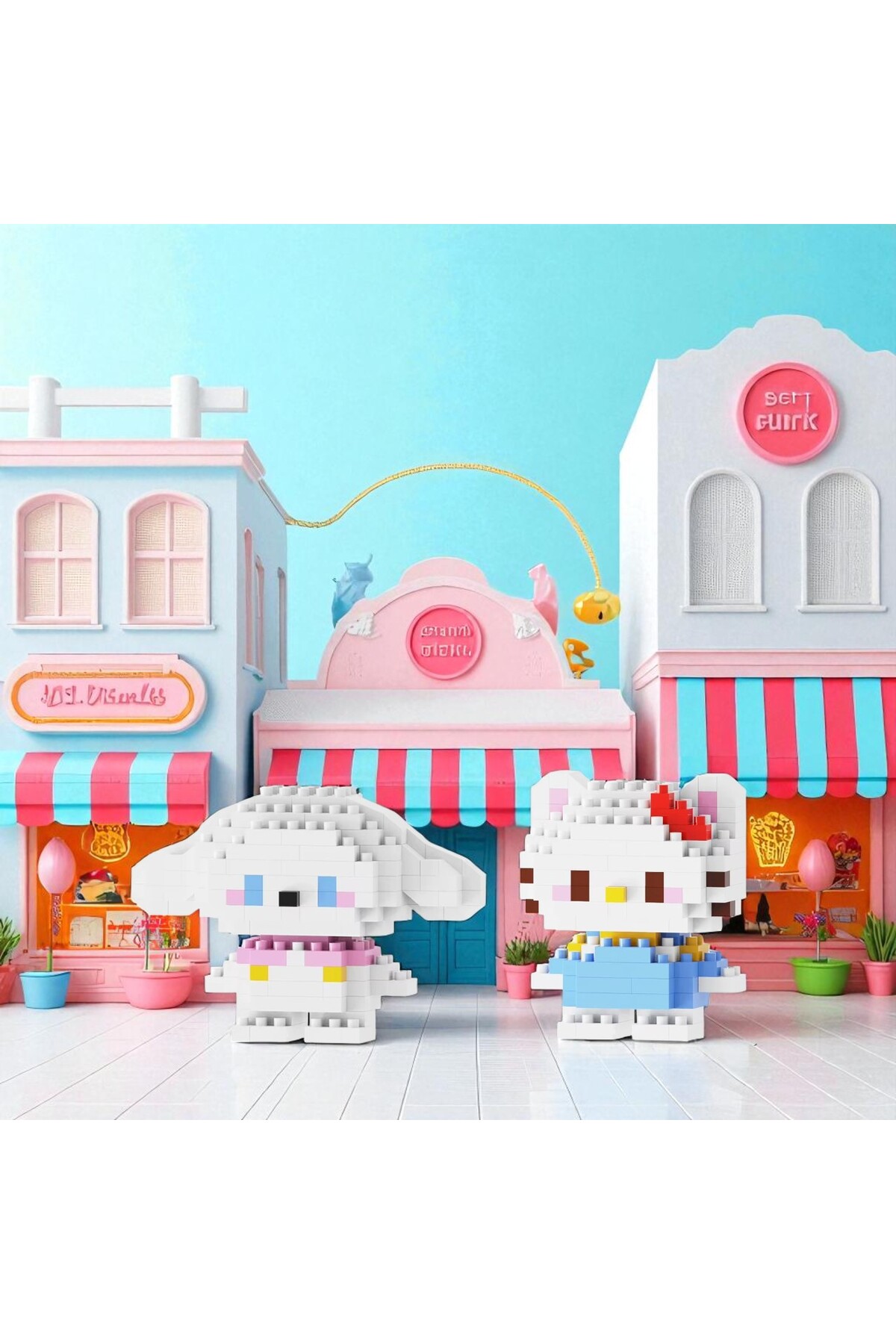 لگو و اسباب بازی های ساخت محور | PINKYDAY HELLO KITTY & CINNAMOROLL – مجموعه 2 عدد فیگور کوچک پازل سه بعدی با هدیه شگفت انگیز از ترکیه MEKANSM