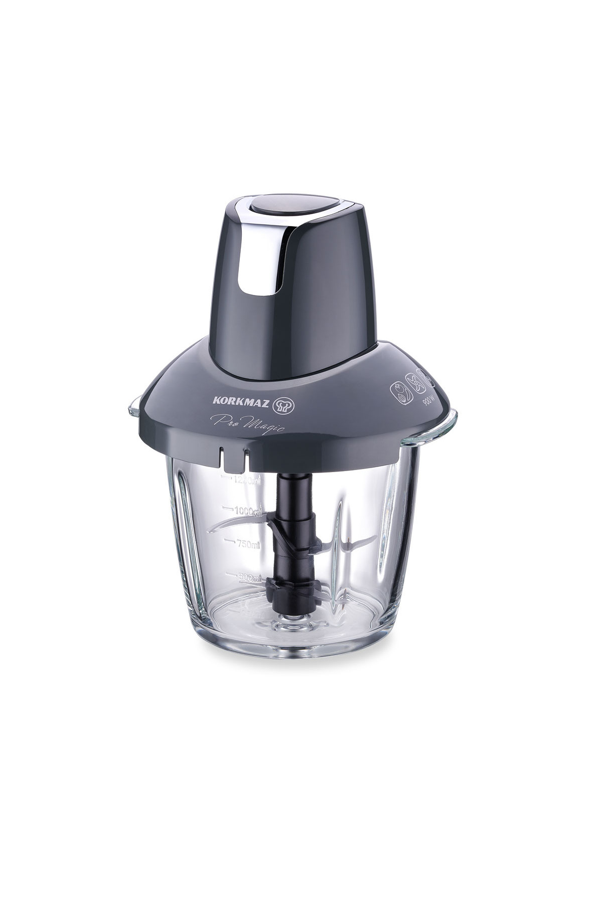 خردکن و غذا ساز PRO MAGIC 4 BLADE GLASS CHOPPER COSMICA CHROME A460 10 اورجینال KORKMAZ