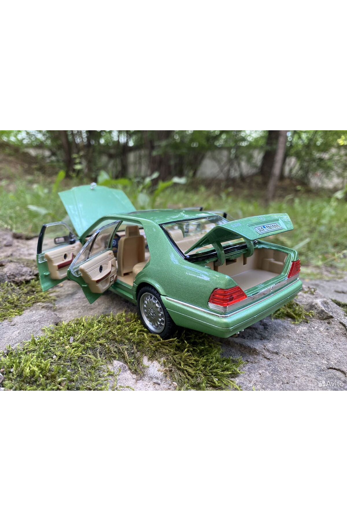 مدل خودرو مرسدس بنز W140 S320L DIECAST درب بازشو 320SEL سبز اورجینال scntoys