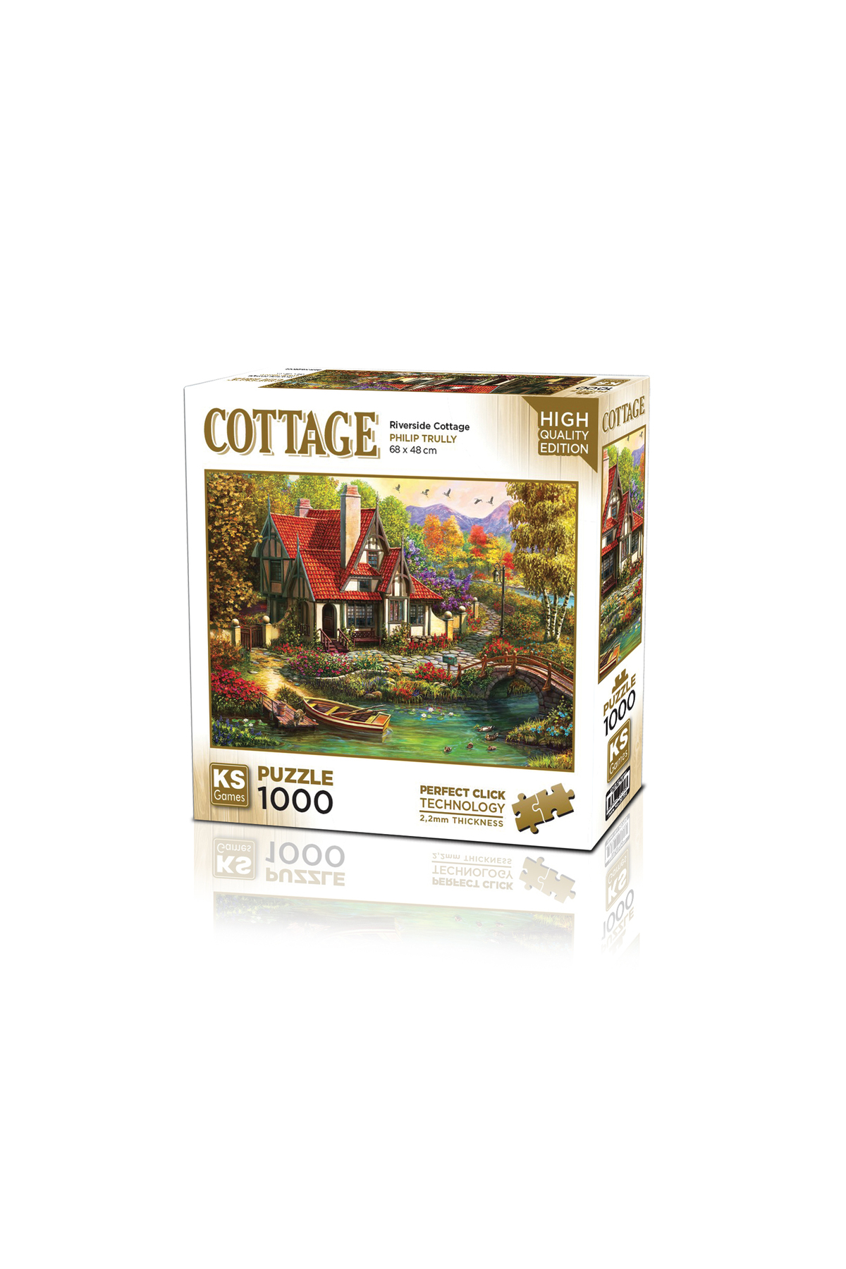 پازل KS PUZZLE 1000 PIECES COTTAGE RIVERSIDE از ترکیه Ks Games