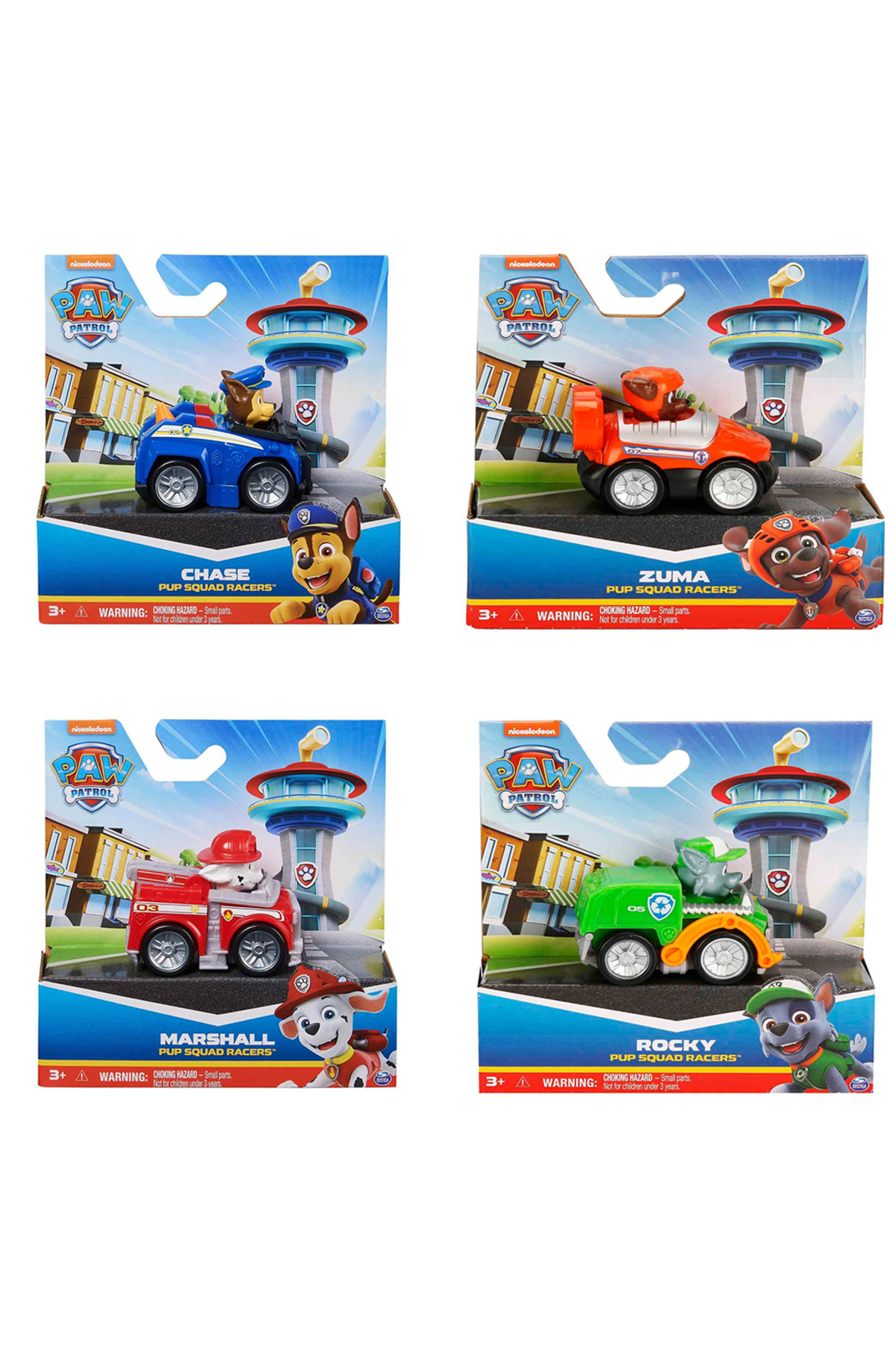 ماشین اسباب بازی وسایل نقلیه با فیگورهای کوچک مجموعه 4 تایی چیس مارشال زوما راکی PAW PATROL
