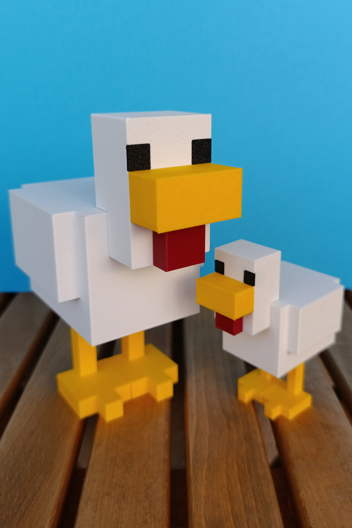 فیگور ست مرغ 2 تکه MINECRAFT کلکسیونی و هدیه تزئینات لوازم جانبی رومیزی به سبک پیکسل Morfik