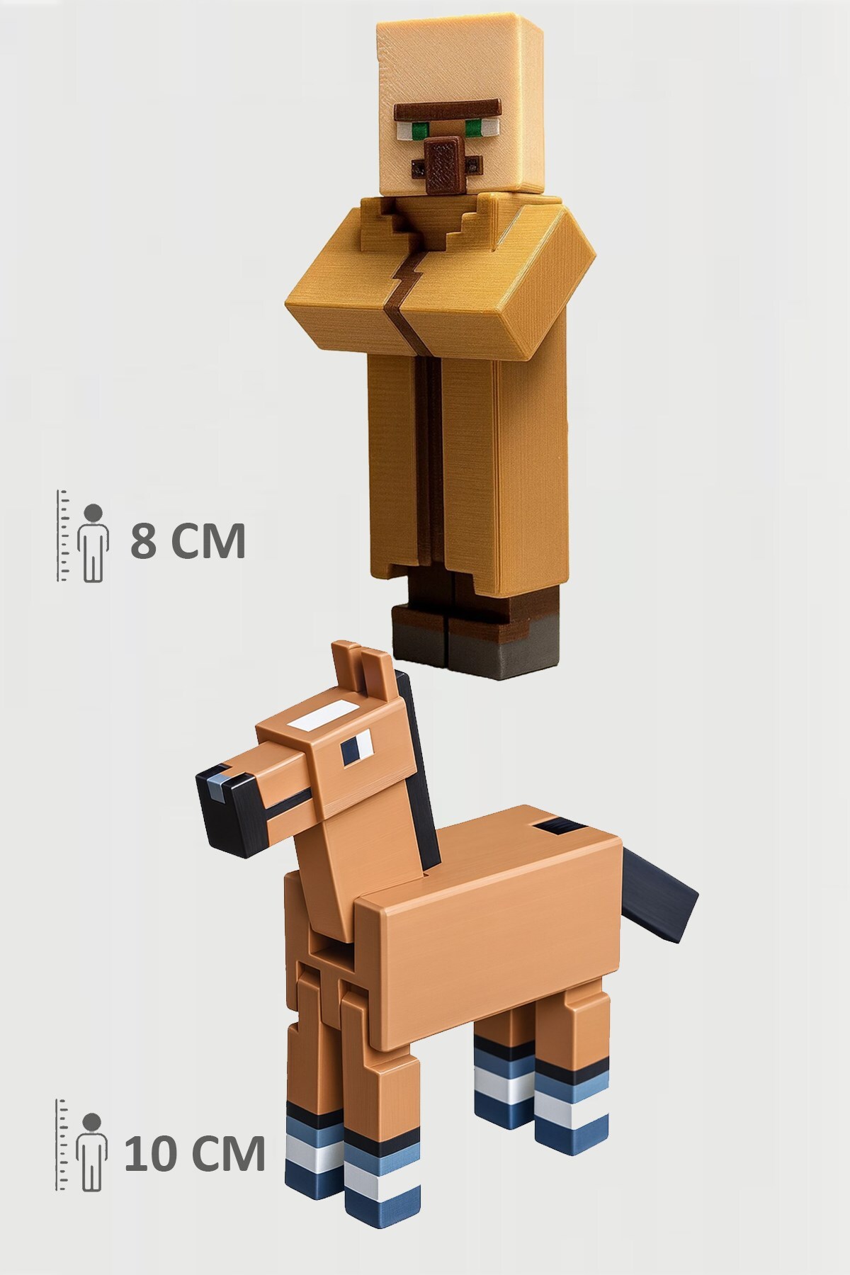 اسباب بازی های فیگور دیگر ست متحرک روستایی و اسب اسبی MINECRAFT VILLAGER FigürDizayn