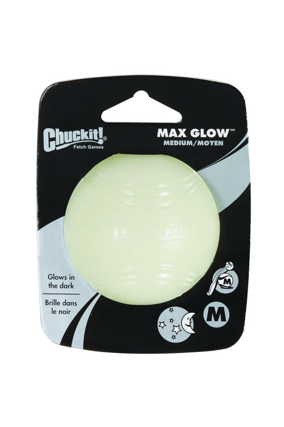 توپ بازی شب‌تاب سگ چاکیت Chuckit ! Max Glow، سایز متوسط، مدل 32313 چندرنگ