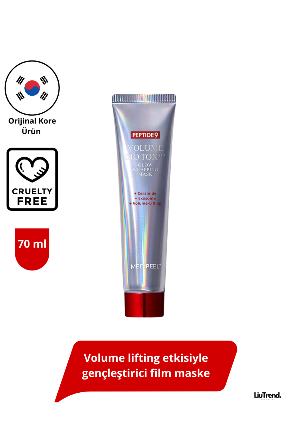 ماسک صورت PEPTIDE 9 VOLUME BIO TOX GLOW WRAPPING MASK 70 ML فیلم پپتید برای پوست روشن Medipeel