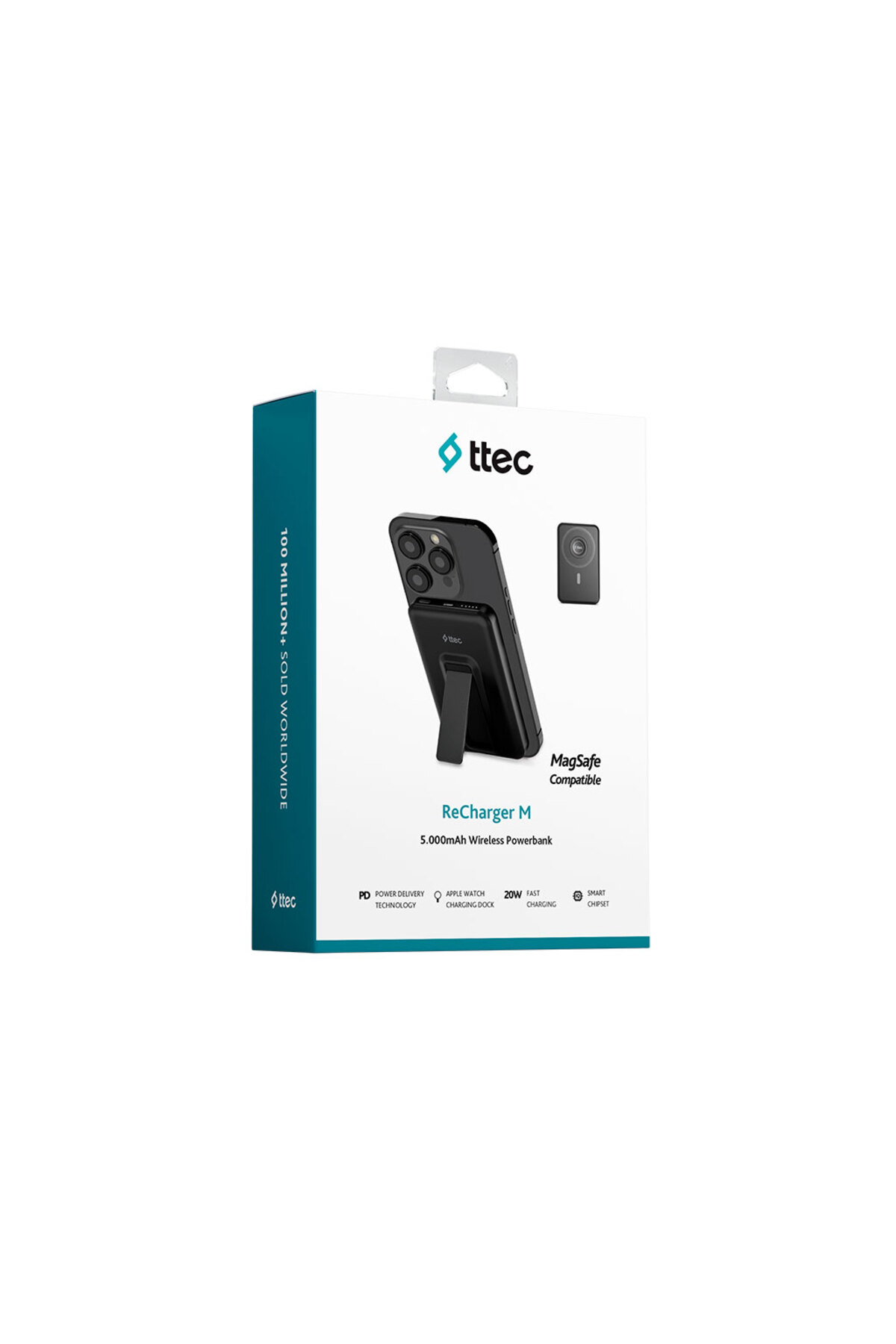 پاوربانک RECHARGER M 5000MAH MAGSAFE سازگار با PD 20W شارژر سریع قابل حمل بی سیم پایه 2BB239 اورجینال Ttec