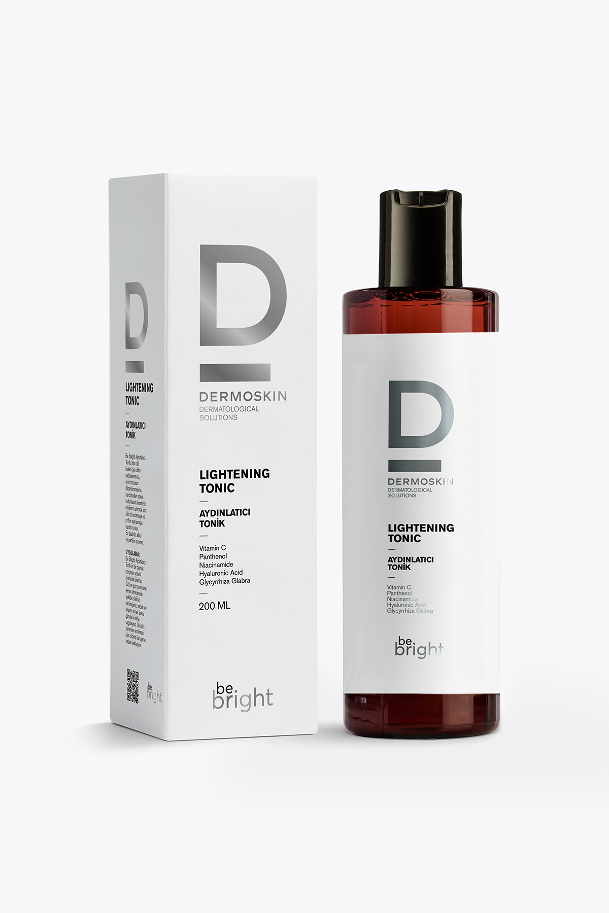 تونر روشن کننده و ضد لک Be Bright با خاصیت سفت کنندگی منافذ 200 میلی لیتر Dermoskin