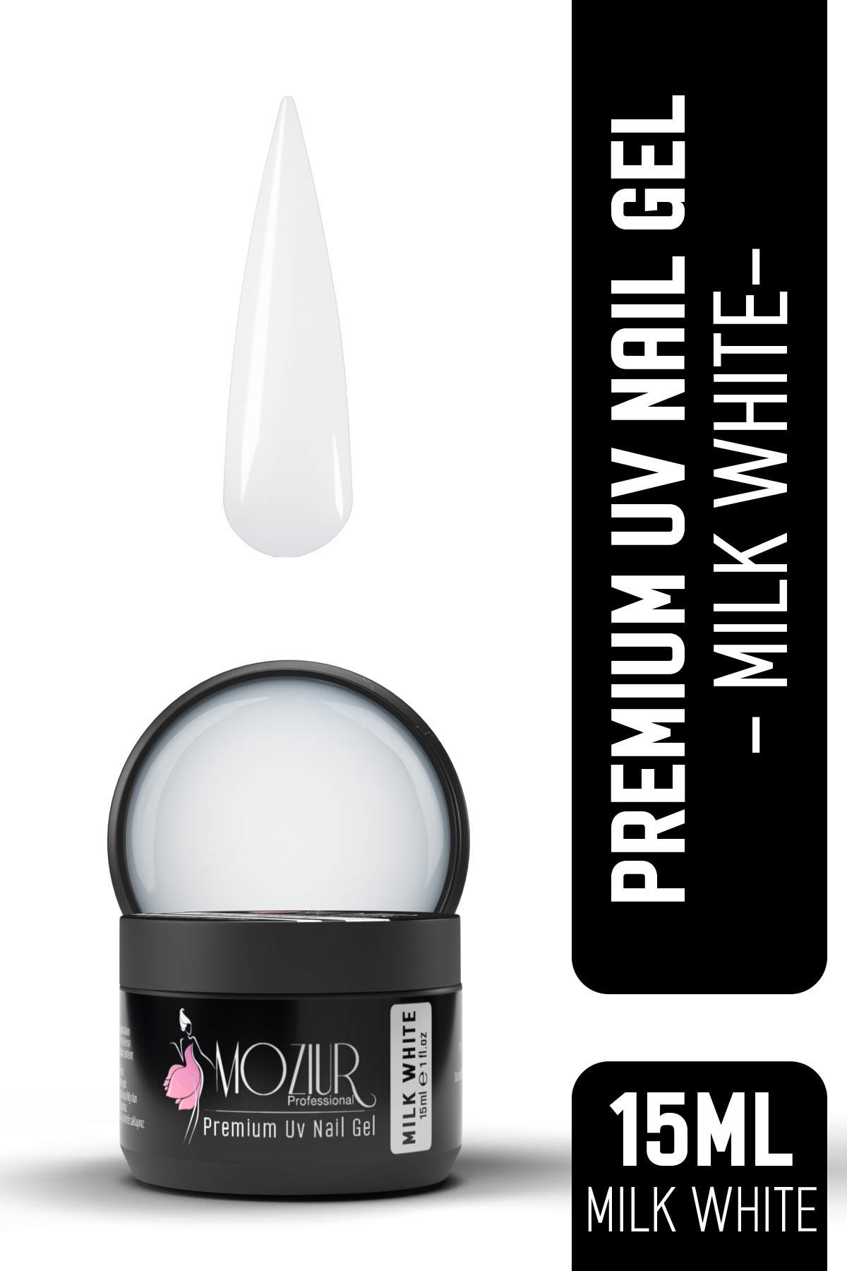 ناخن مصنوعی و لوازم جانبی UV BUILDER NAIL GEL PREMIUM 15ML MILK سفید MOZIUR