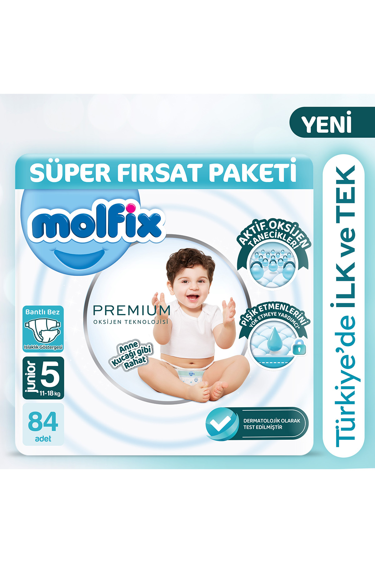 پوشک بچه پکیج سوپر دیل پرمیوم 5 سایز 84 عدد اورجینال Molfix