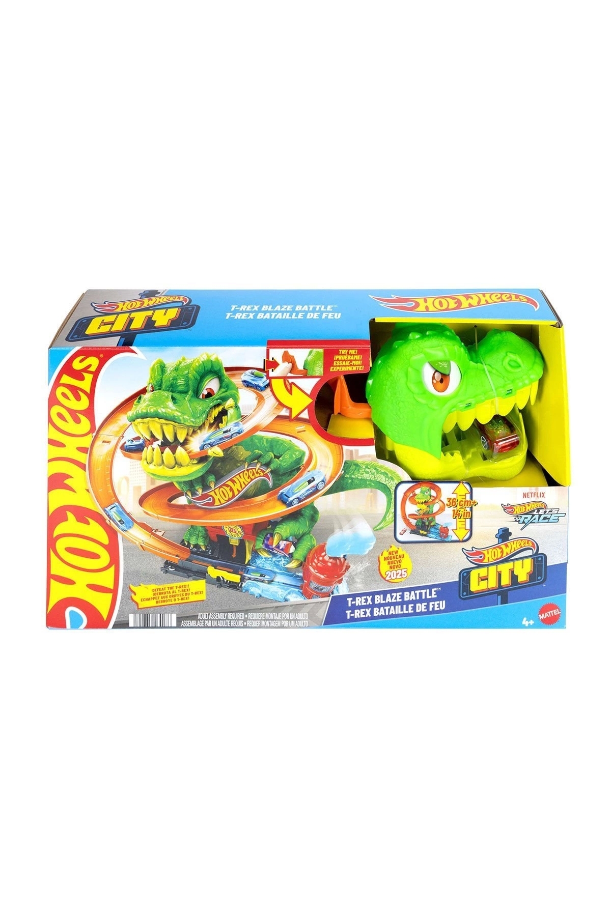ماشین اسباب بازی JBM73 HOT WHEELS T REX و FIREFIGHTER STATION SET هات ویلز اورجینال HOT WHEELS