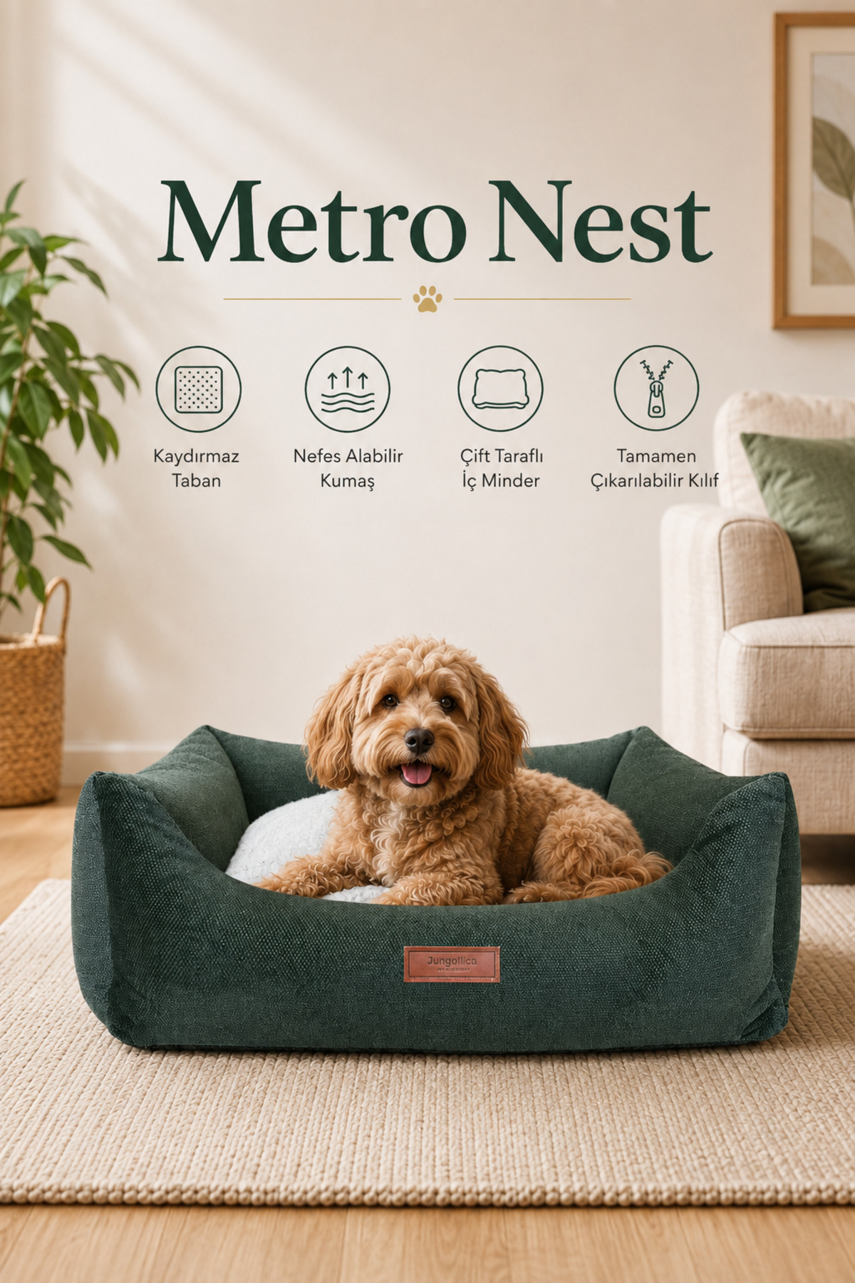 تخت گربه و سگ جونگولیکا پت پروداکتس Jungolica Pet Products Metro Nest مدل JPP88، سبز
