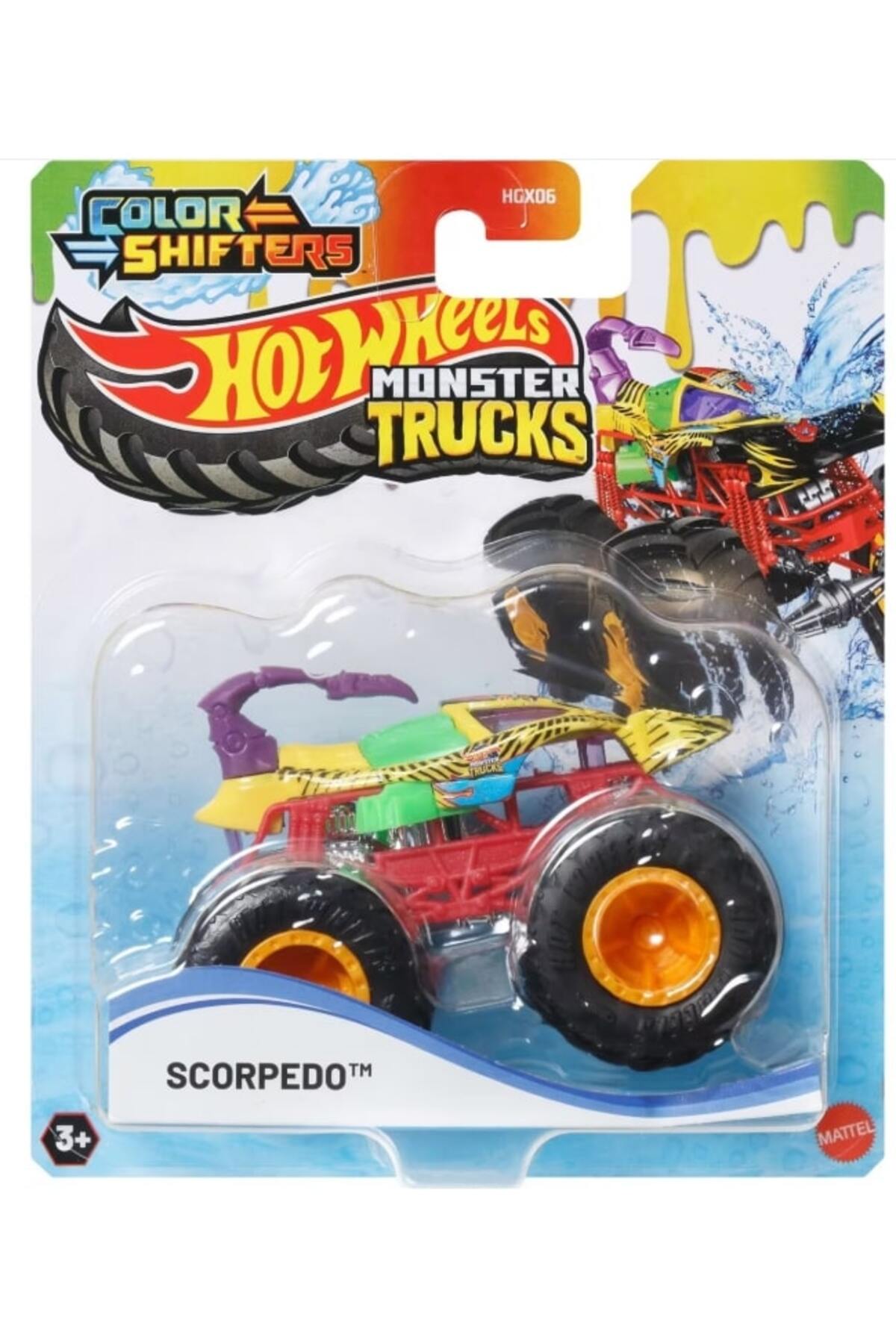 ماشین اسباب بازی MONSTER TRUCKS وسایل نقلیه تغییر رنگ SCORPEDO JDV88 از ترکیه HOT WHEELS