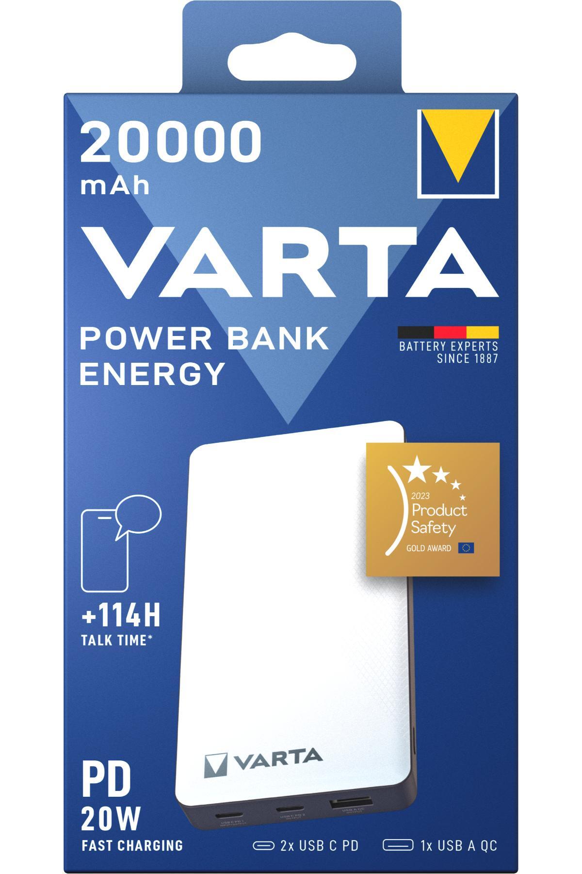 پاوربانک انرژی 20000 ماه اورجینال Varta