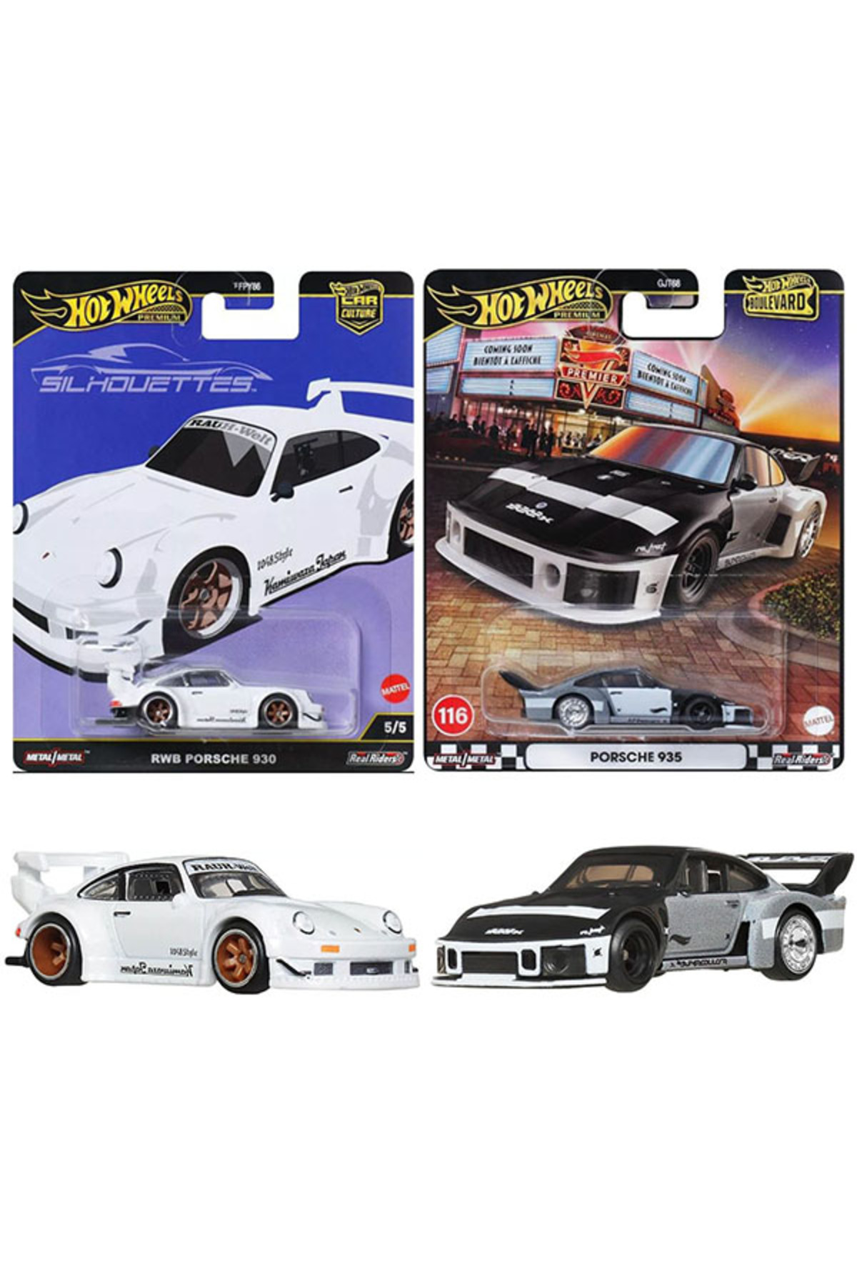ماشین اسباب بازی مجموعه پورشه PREMIUM RWB PORSCHE 930 & 935 1 64 هات ویلز اورجینال HOT WHEELS