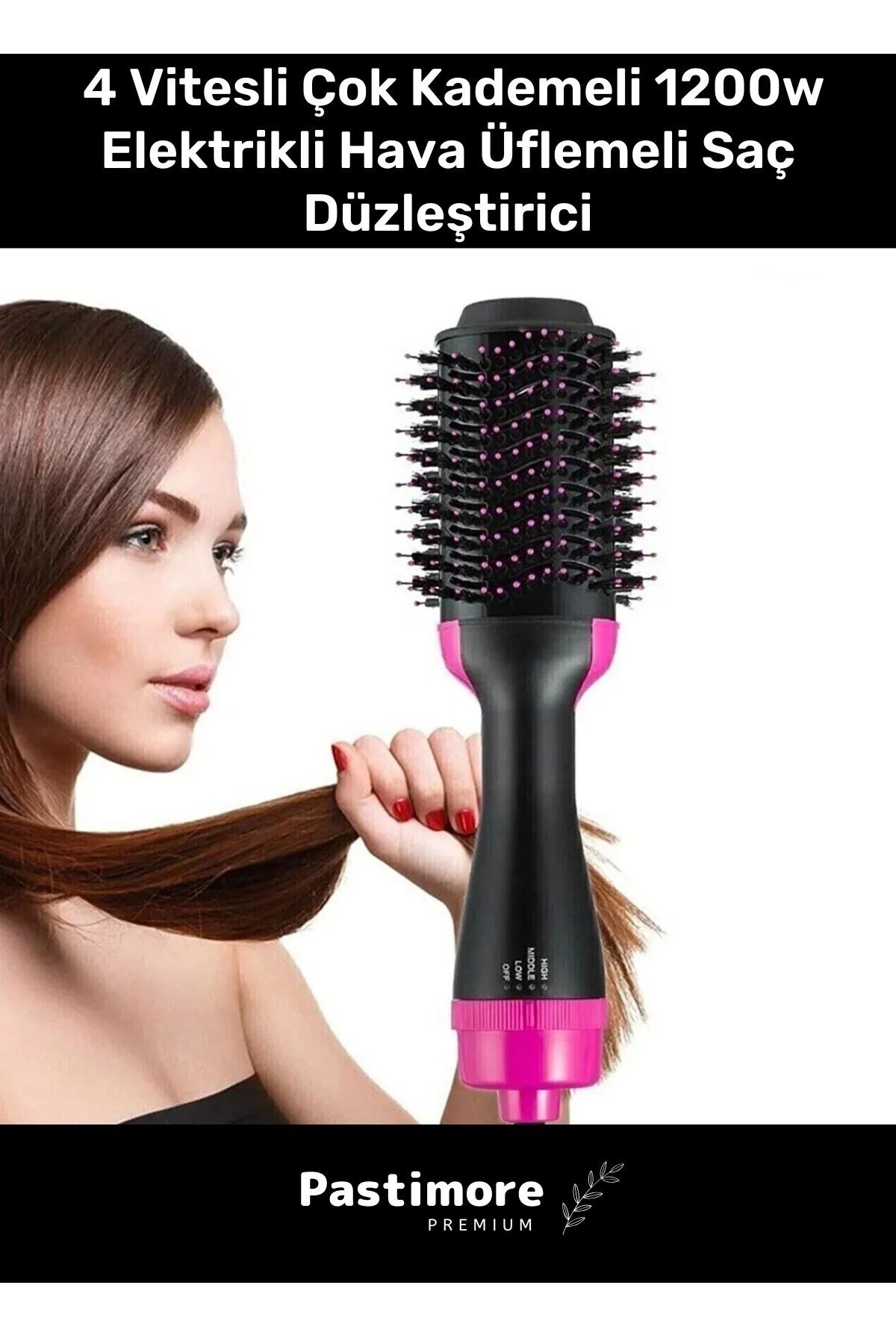 برس و شانه مو سشوار واتی 4 سرعته بادکن با قابلیت تنظیم حرارت 2.5 متری بند ناف صاف کننده خشک کن اورجینال b7ack