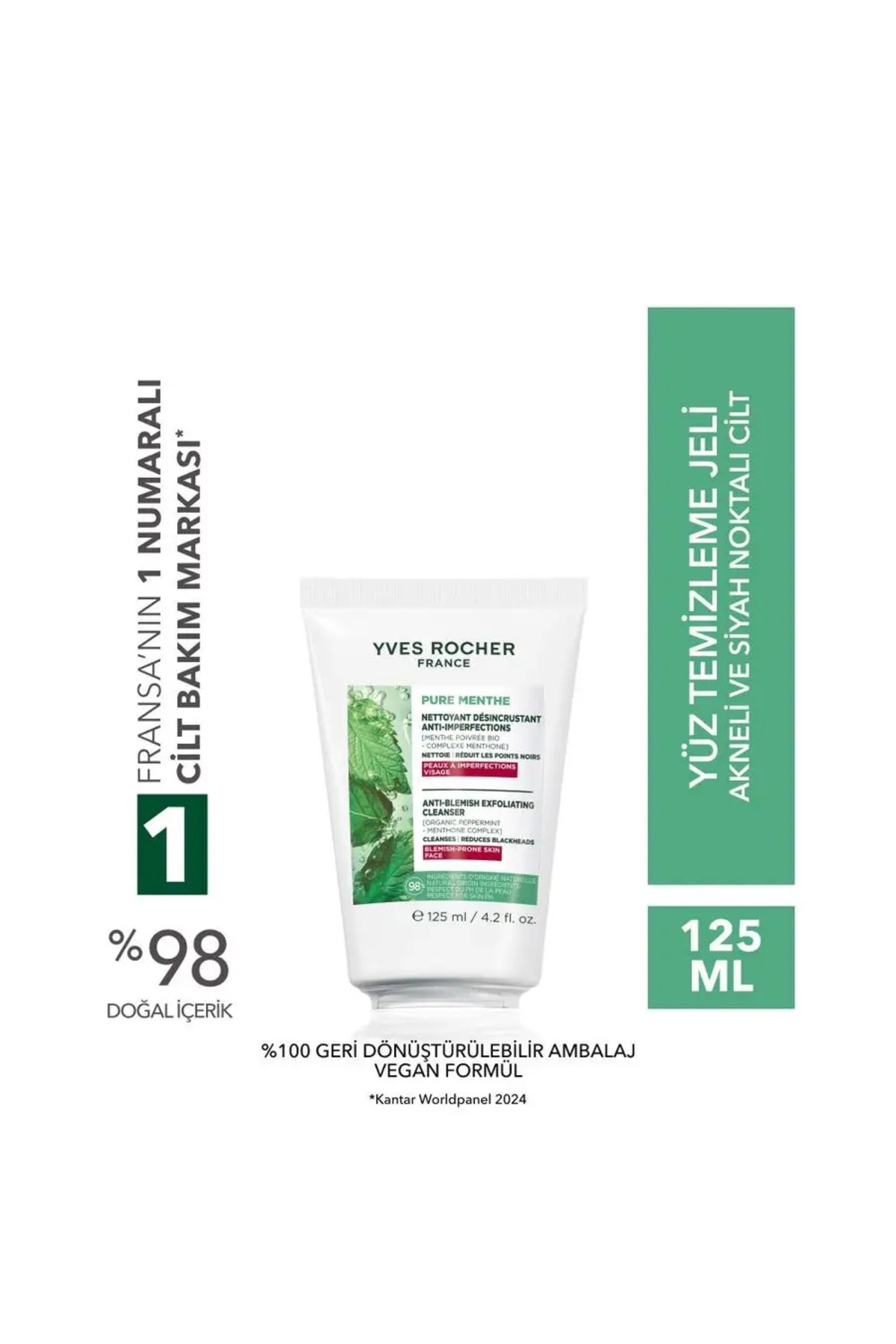 پیلینگ صورتی موثر پیور منته 125 میلی لیتر ایوروشه Yves Rocher