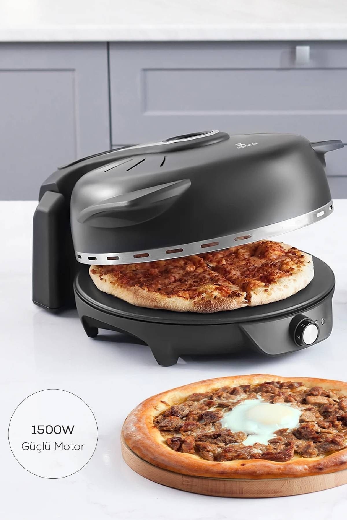 نان پز GASTRO 10 IN 1 PIZZA LAHMACUN AND TANDOORI BREAD MACHINE BIODIAMOND مشکی MATTE اورجینال Karaca