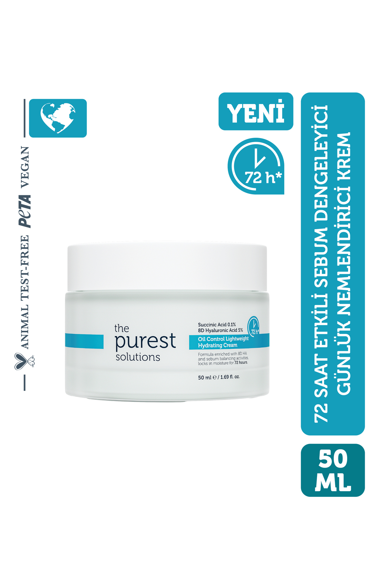 کرم مرطوب کننده روزانه با اثر 72 ساعته و کنترل سبوم The Purest Solutions