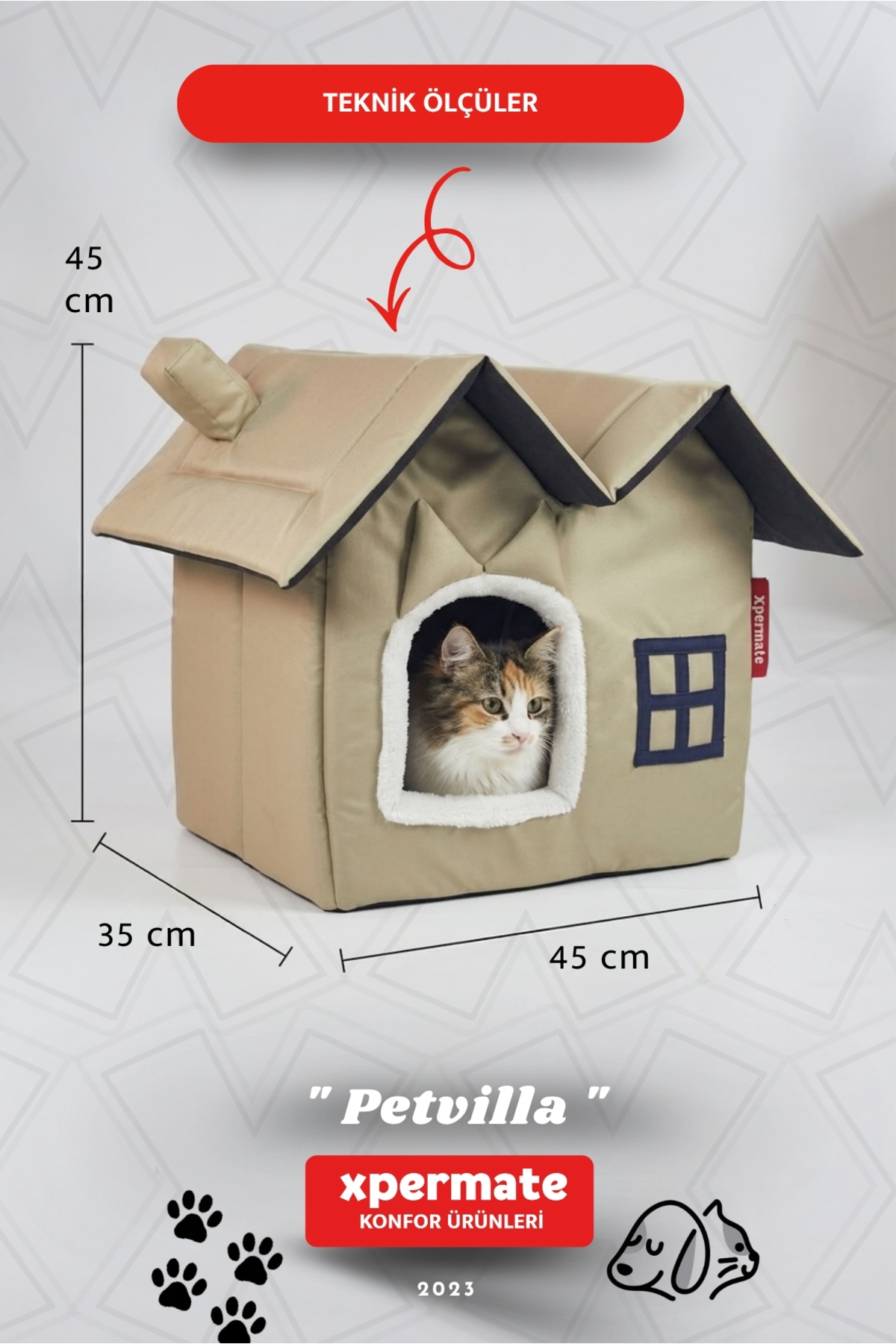 خانه گربه بژ ایکس‌پرمت XPERMATE مدل XPETVILKEDEV4535