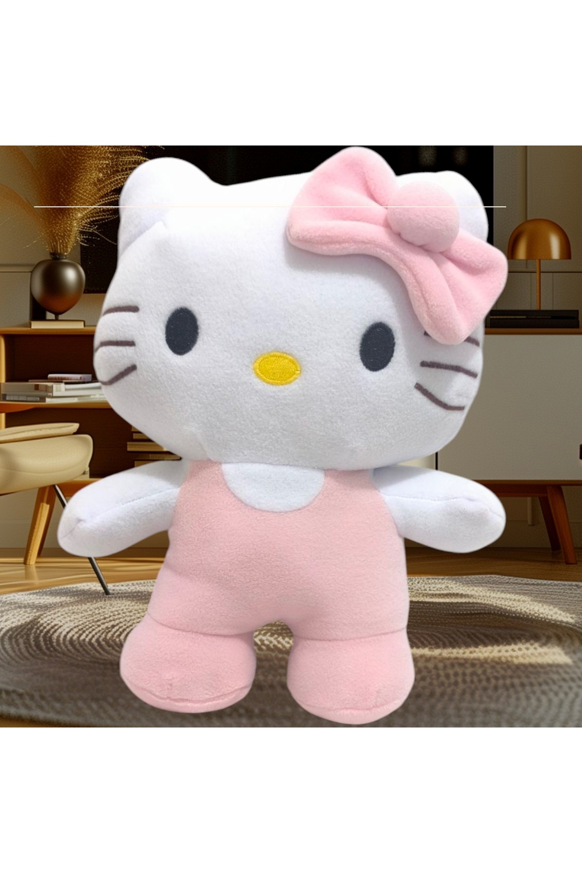 اسباب بازی های پشمی سری جدید HELLO KITTY PLASH TOY 35 CM صورتی Pufline