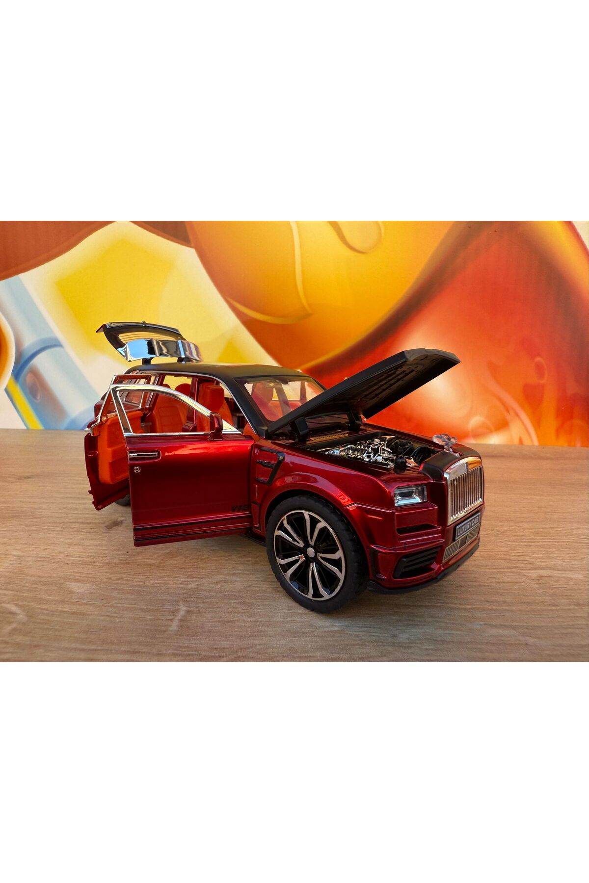 مدل خودرو 1:24 کشش دراپ با نور و صدا فلزی رولز رویس دایکست ماشین 18 سانتی متری اورجینال scntoys