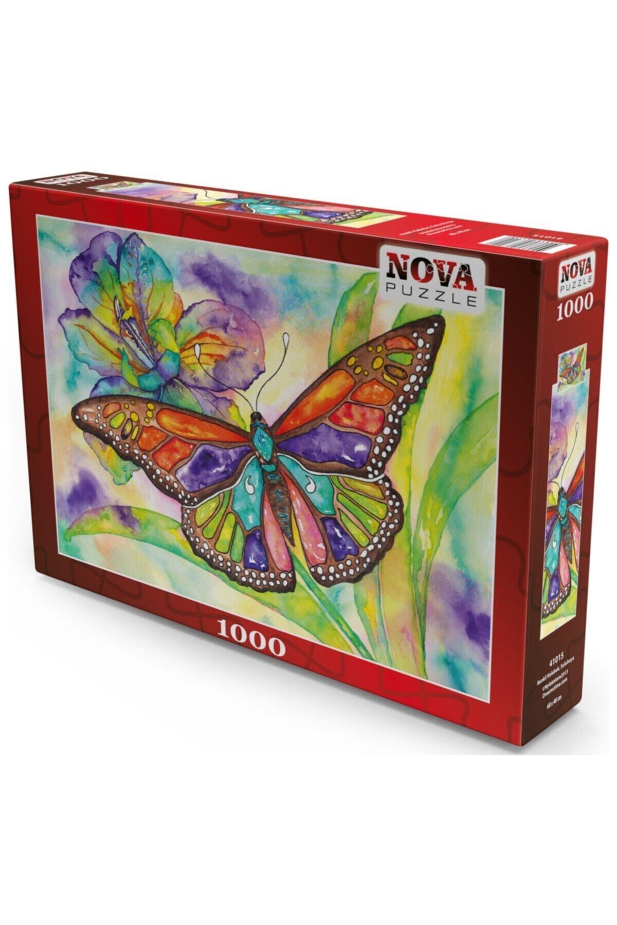 پازل نوا 1000 قطعه پروانه رنگی آبرنگ 41015 اورجینال Nova Puzzle