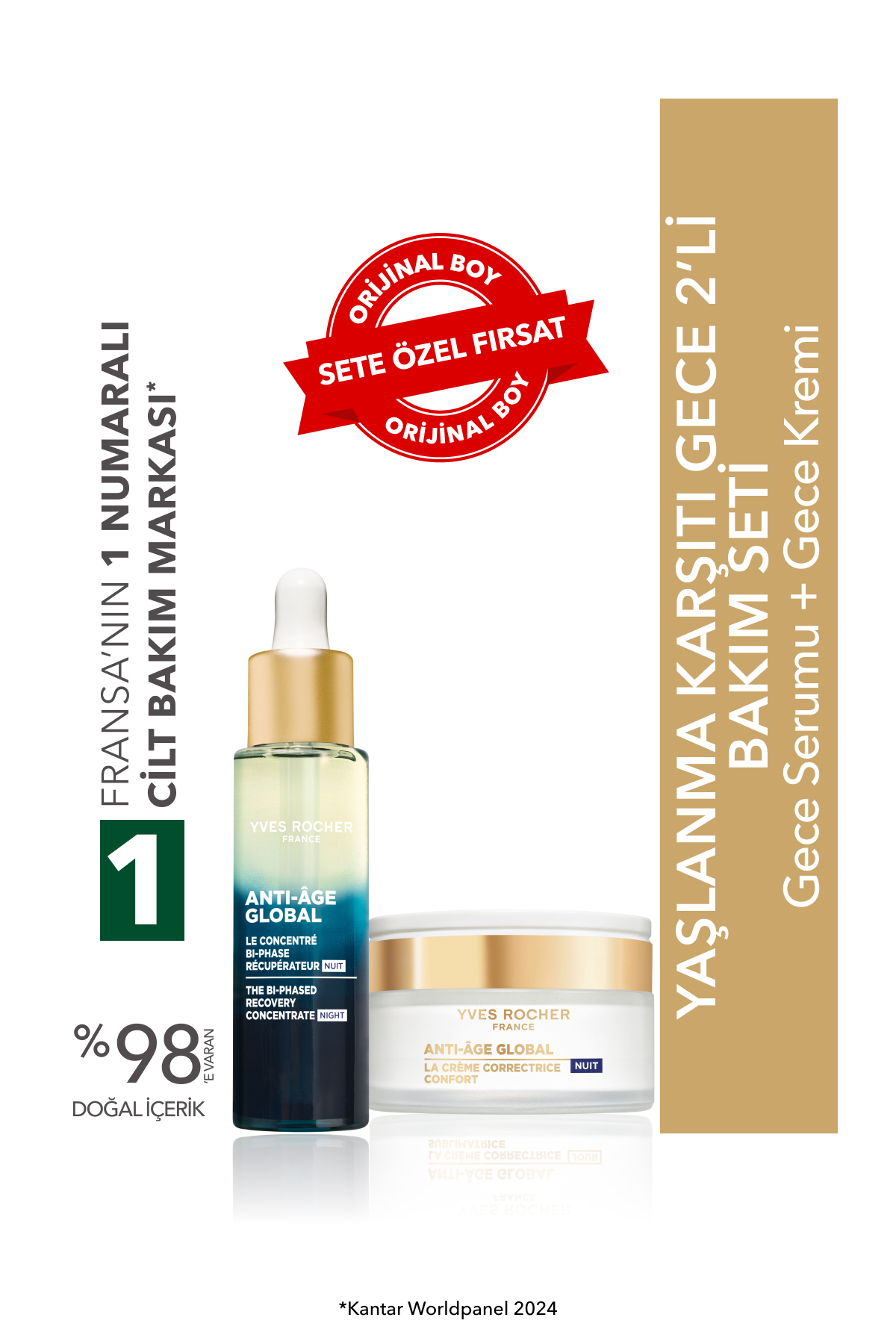 ست مراقبت پوست تنظیم روتین شبانه ضد پیری سن جهانی 99916669 Yves Rocher