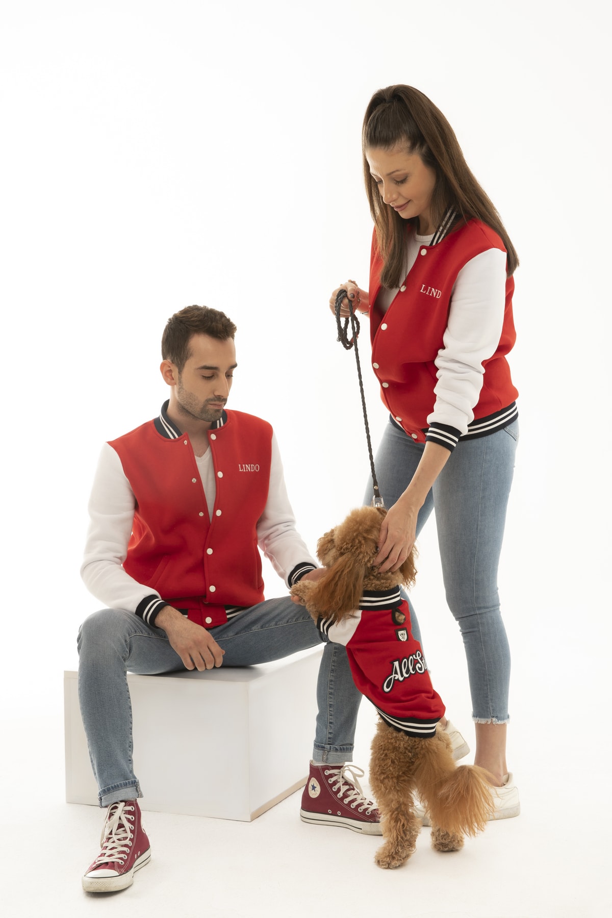 سویشرت سگ لیندو داگز Lindodogs مدل Lindo People Allstar، قرمز، یونیسکس