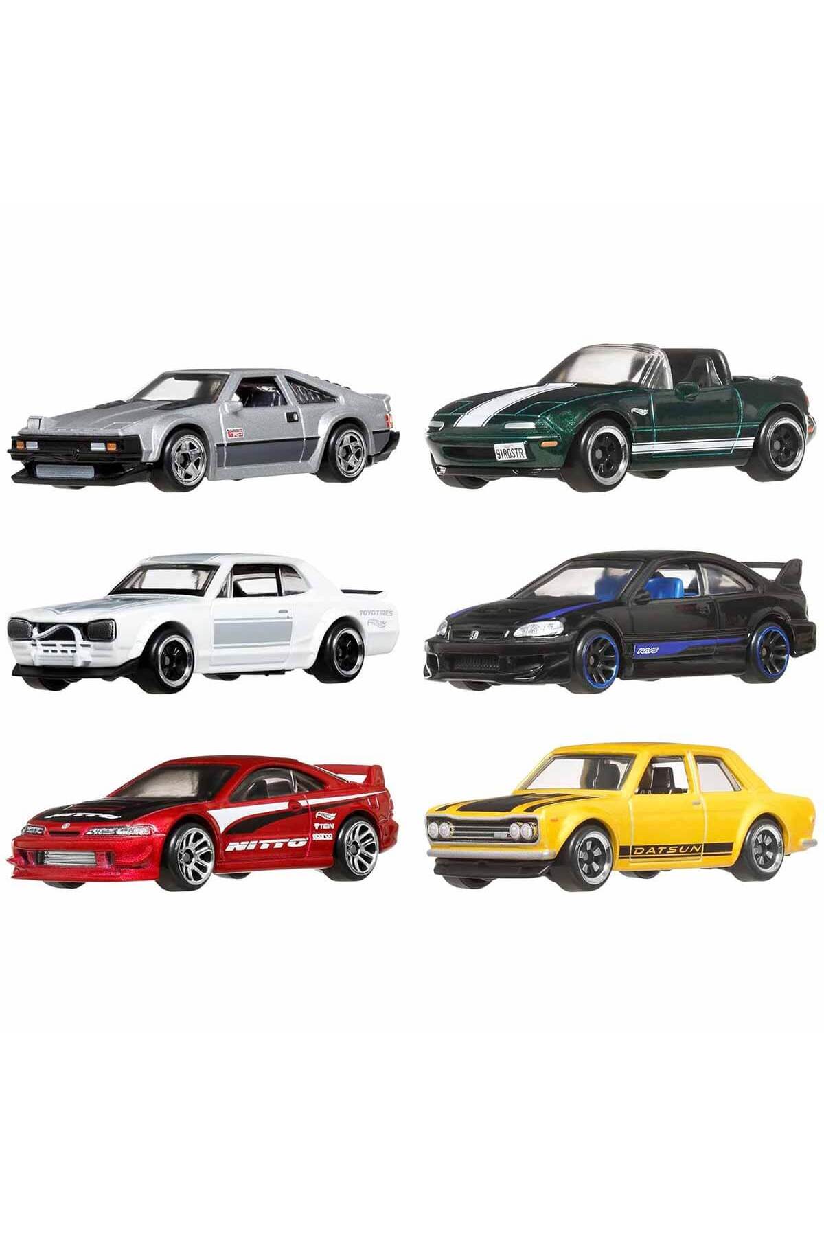 ماشین اسباب بازی 1:64 چرخ های داغ ژاپنی با مضمون 6 CAR SET JBY77 هات ویلز اورجینال HOT WHEELS