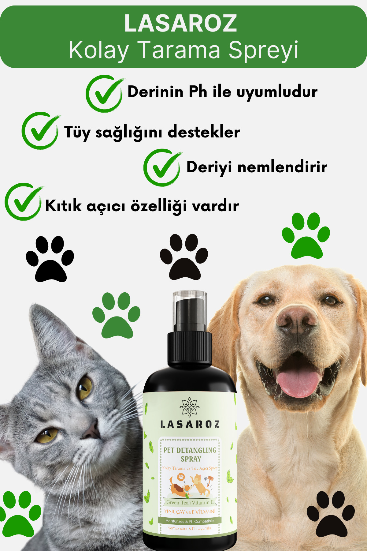 ست اسپری شانه‌پذیری و عطر حیوانات خانگی لازاروز lasaroz، ۲۵۰ + ۱۰۰ میلی‌لیتر