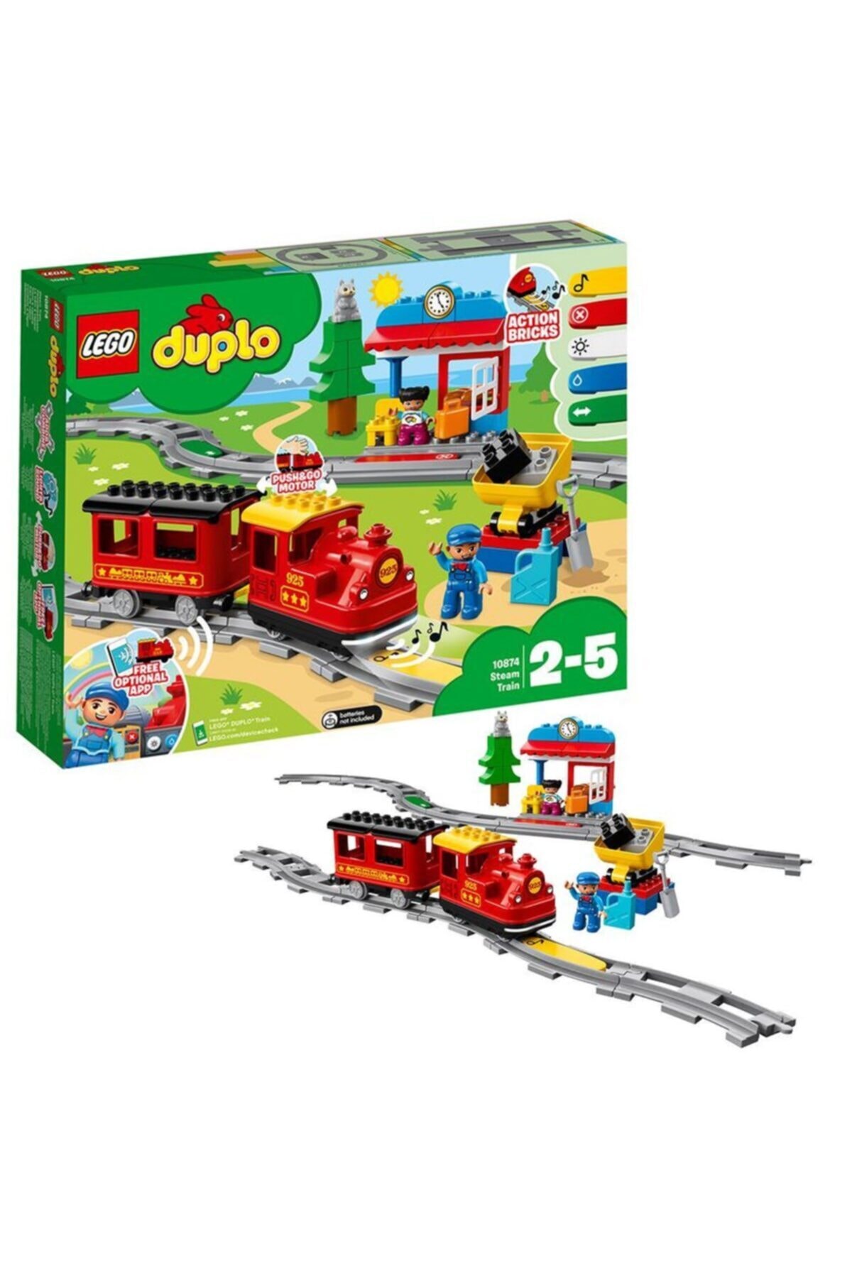 اسباب بازی های آموزشی 10874 DUP STEAM TRAIN 59 PCS DUPLO 2 5 YEARS اورجینال LEGO