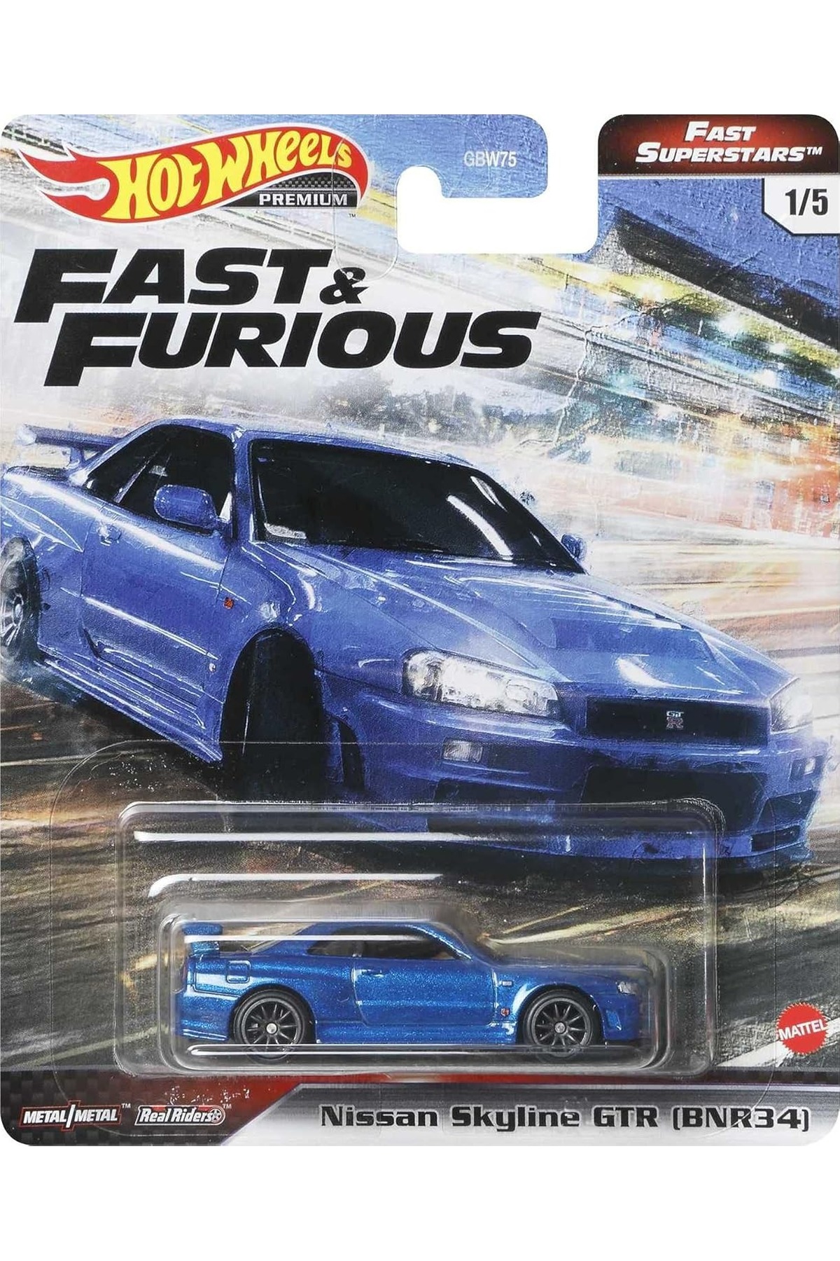 ماشین اسباب بازی فوق ستاره های حق بیمه F&T FAST NISSAN SKYLINE GT R BNR34 GRL84 هات ویلز اورجینال HOT WHEELS