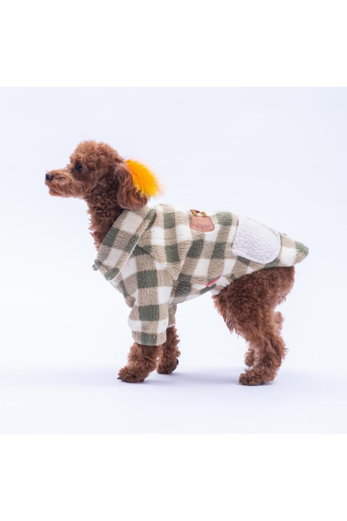 کاپشن سگ پاواستار Pawstar طرح چهارخانه سبز Chicago Checks دکمه‌دار