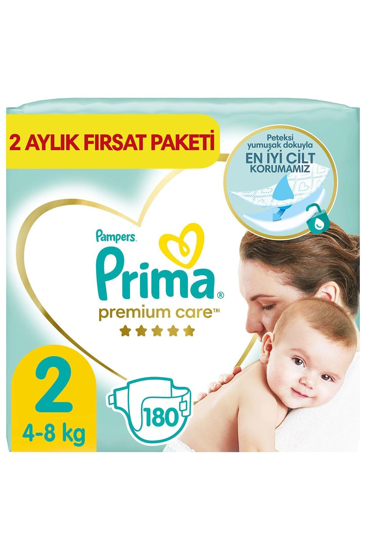 پوشک بچه PREMIUM CARE 2 X 180 اورجینال Prima