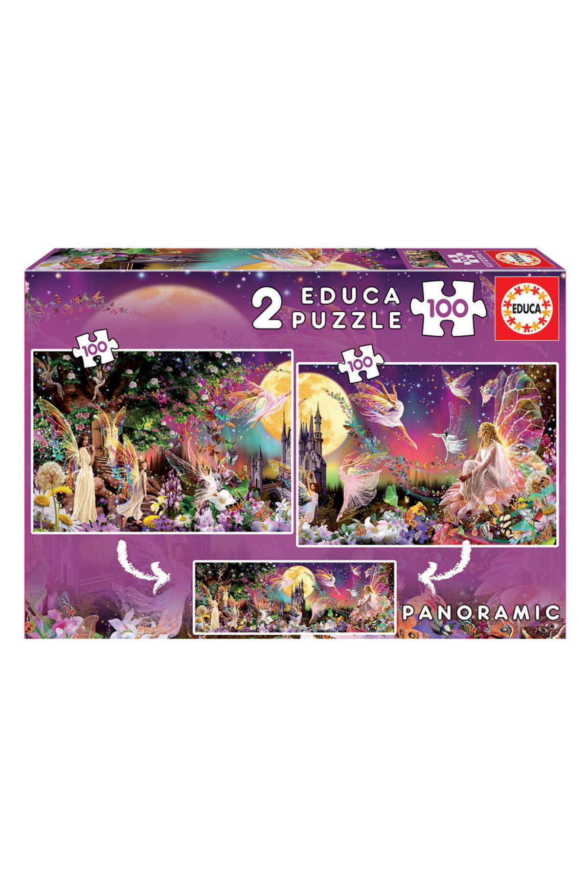 پازل ها و یاپبوزهای کودک 2X100 TRIPTICO DE HADAS FSCR 19291 ادوکا اورجینال EDUCA