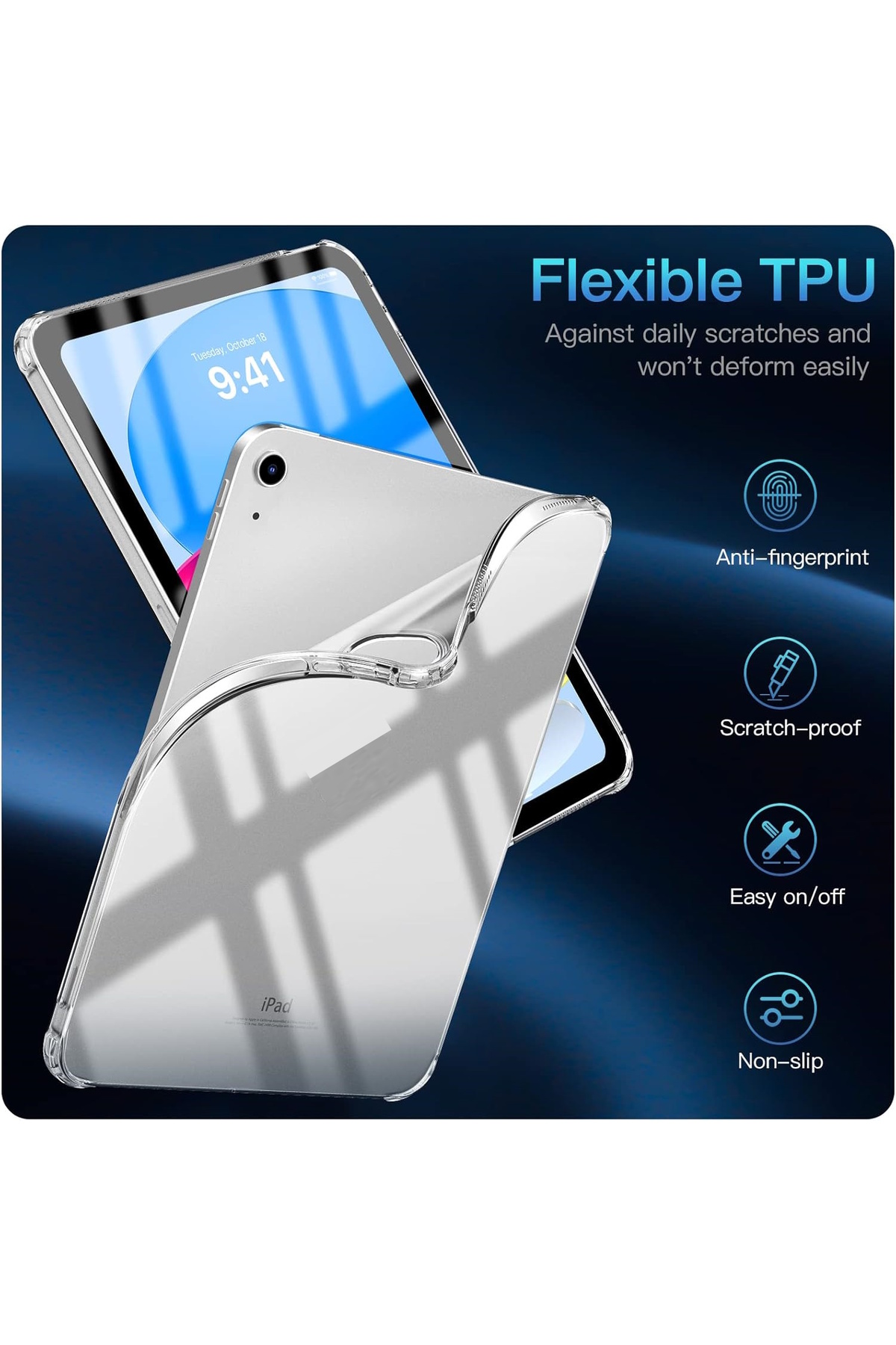 کاور تبلت IPAD 11TH GENERATION A16 11INCH 10TH 10.9 TABLET CASE EDGE سیلیکون شفاف ضد ضربه سازگار m.tk moveteck