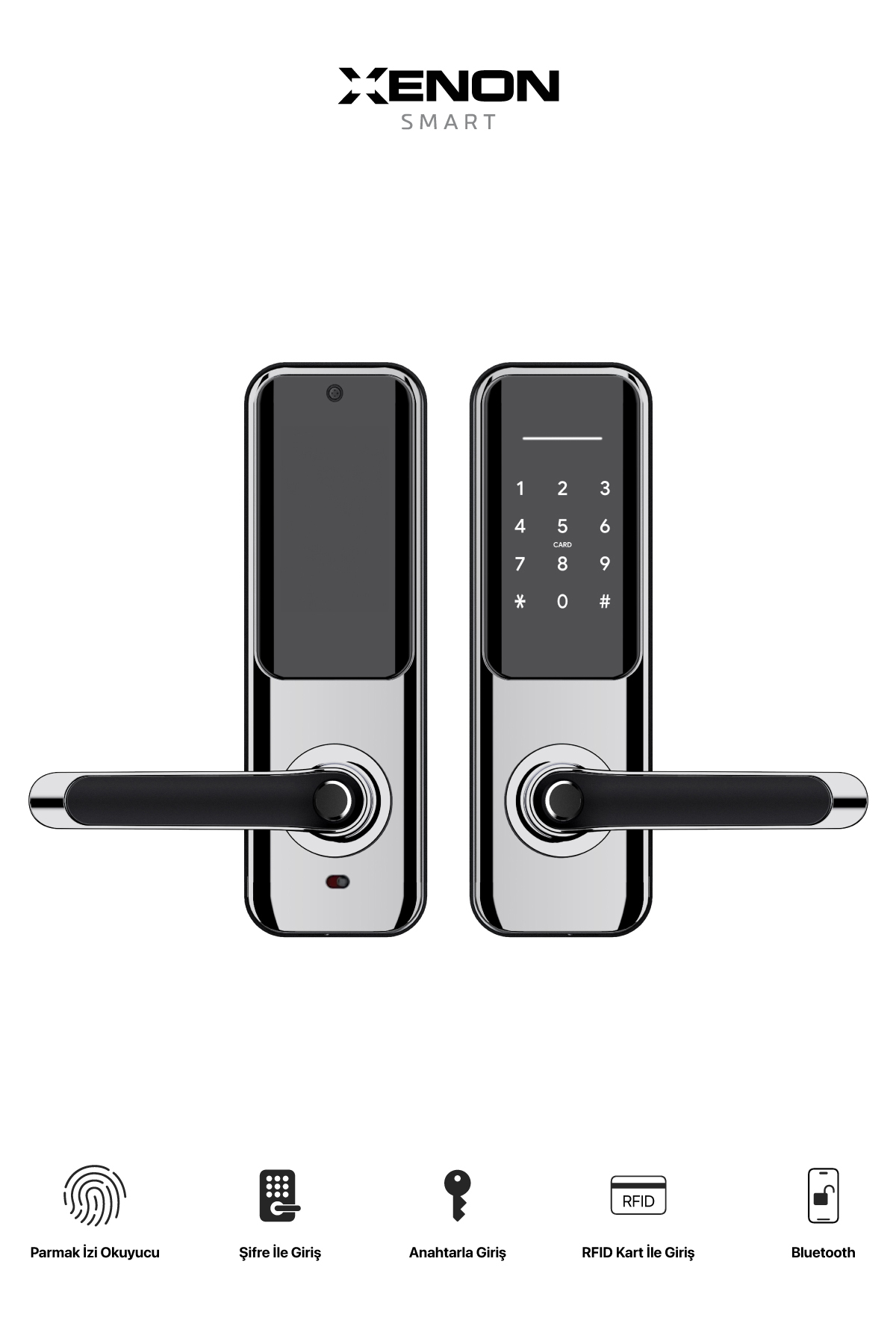 قفل هوشمند درِ زنون اسمارت Xenon Smart X8051، وای‌فای و ورود با اثر انگشت 100 adet