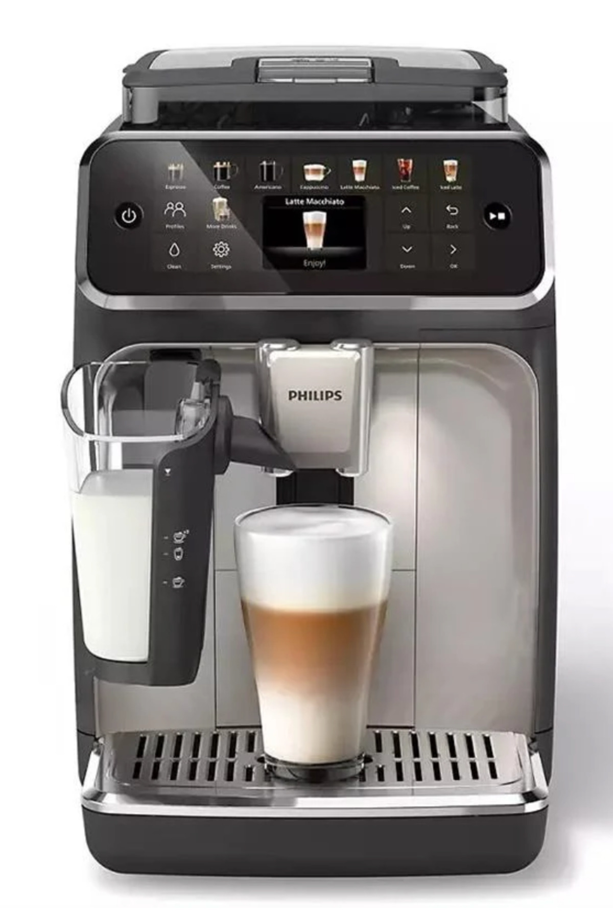 دستگاه اسپرسو و کاپوچینو LATTEGO EP5500 SERIES اسپرسوساز تمام اتوماتیک 20 نوع قهوه سرد گرم 2025 MODEL اورجینال Philips