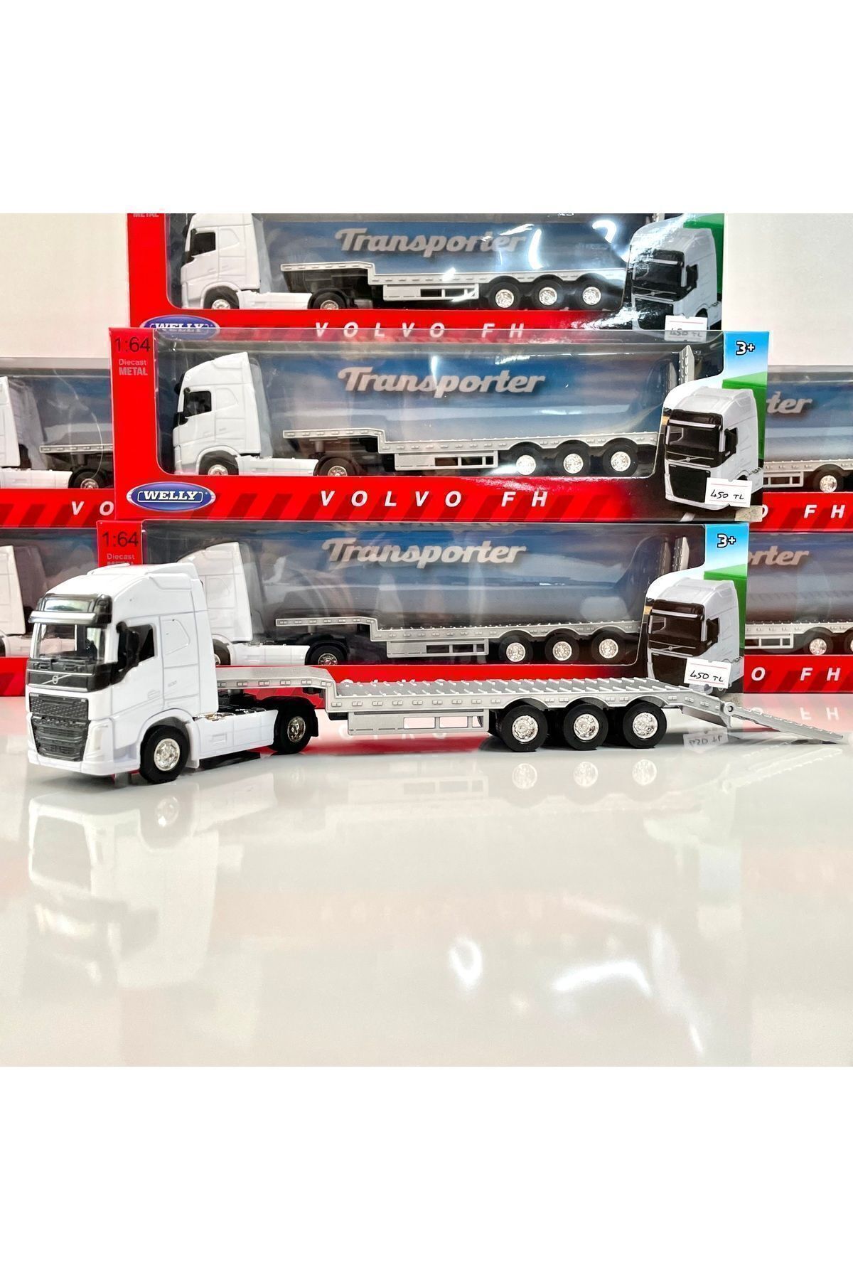 مدل خودرو VOLVO FH TRANSPORTER TRUCK 1 64 SCALE WELLY DIECAST METAL MODEL CAR اورجینال WELLY