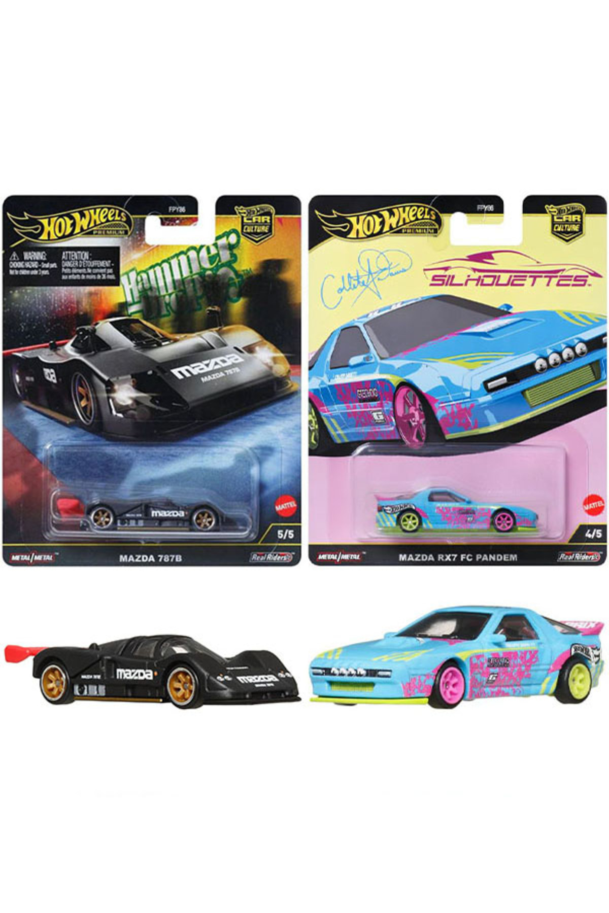 ماشین اسباب بازی مجموعه ممتاز مزدا MAZDA 787B & RX7 FC PANDEM 1 64 HOT WHEELS